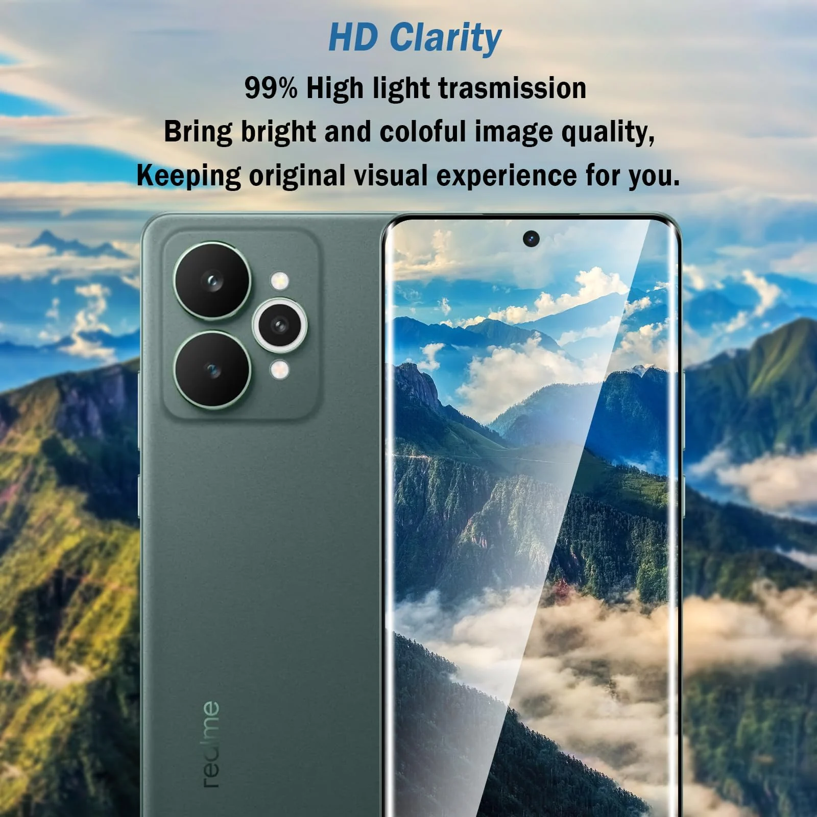 DL3 Mobilak Screen Protector for realme 15 Pro, Tempered Glass Screen Saver Premium HD Protective, Scratch Resistant, NO-Bubble, 9H Hardness, Full Coverage Film - Clear