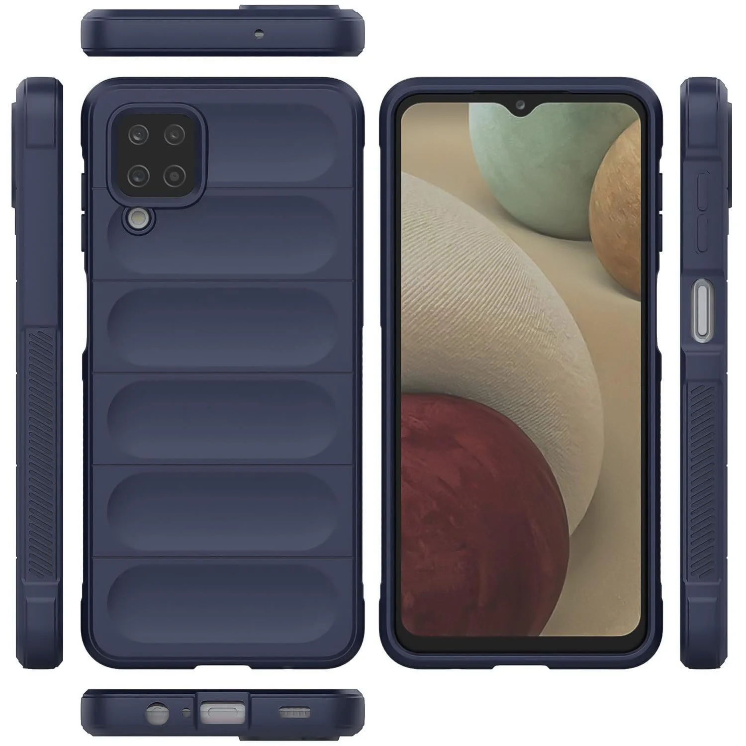 DL3 Mobilak Flexible Silicone and TPU Protective Case with Camera Protection for Samsung Galaxy A12 / M12 - Blue