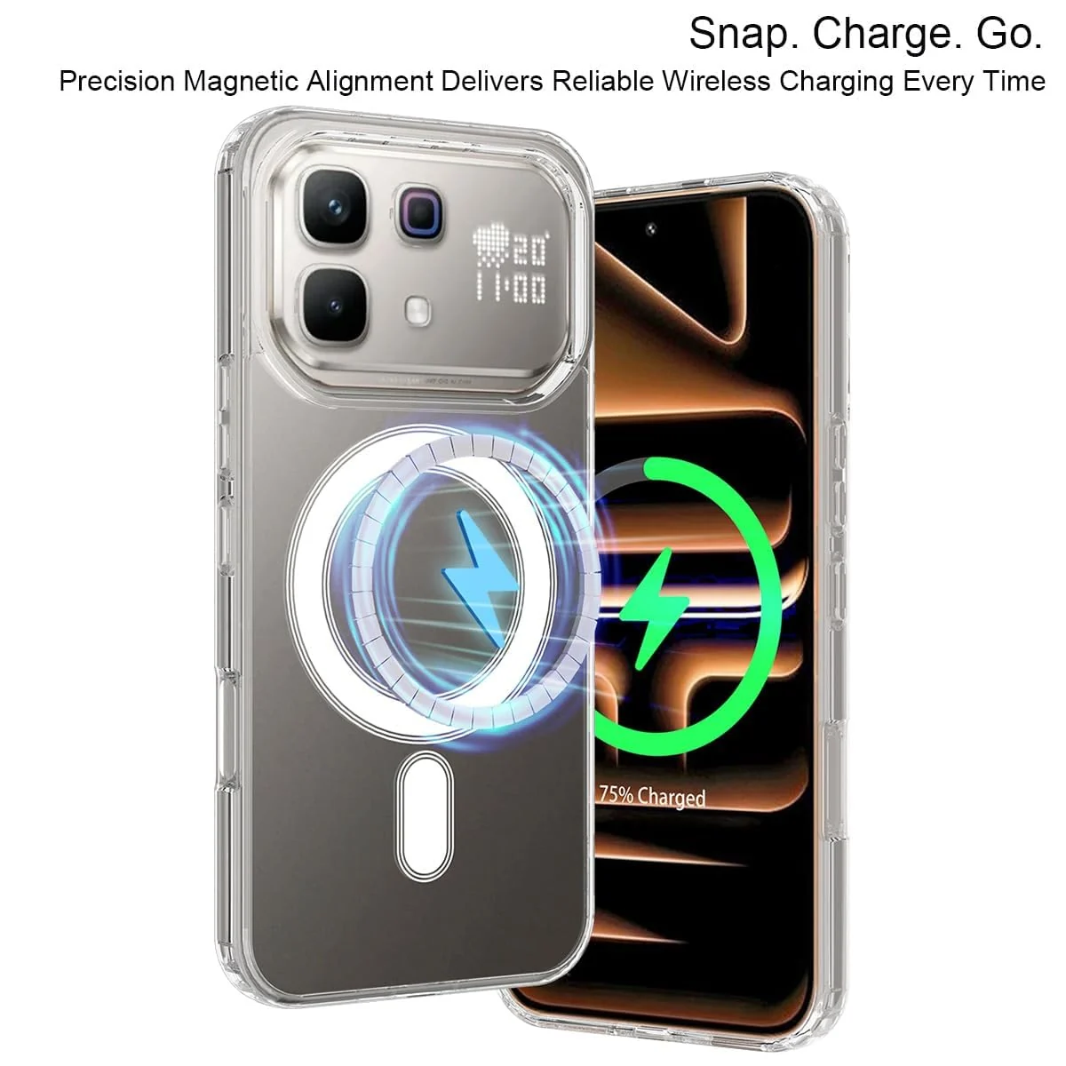MOBIGON Slim Magnetic MagSafe-Compatible Phone Case for Infinix Note 60 Pro / Note 60, Clear