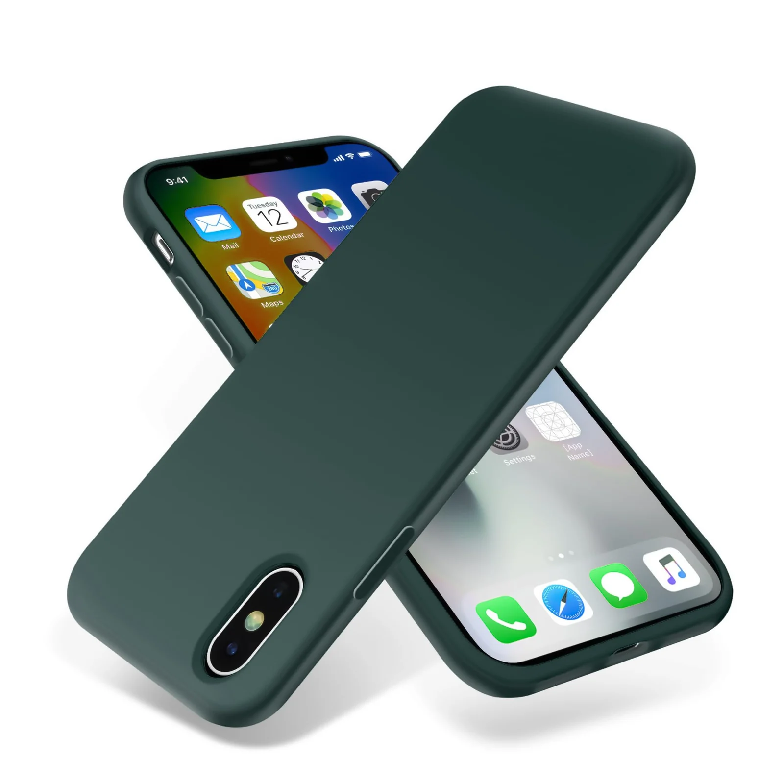 DL3 Mobilak Liquid Silicone Protective Case for iPhone X / iPhone XS with Camera Protection and Microfiber Lining - Oil Color