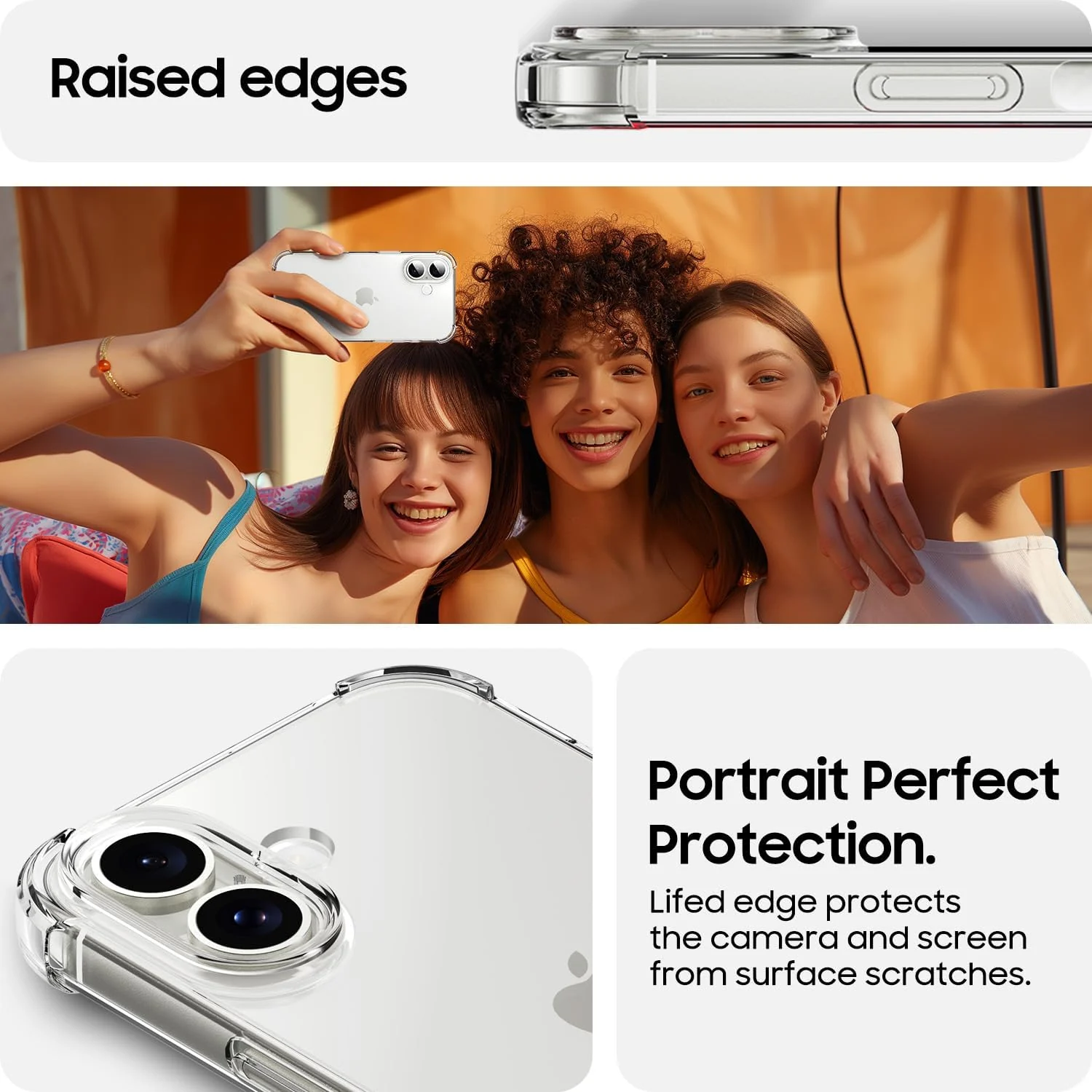 DL3 Mobilak Clear TPU Case for iPhone 16 Puls, Camera protection, Shock-absorbing protection, Non-slip grip - Clear