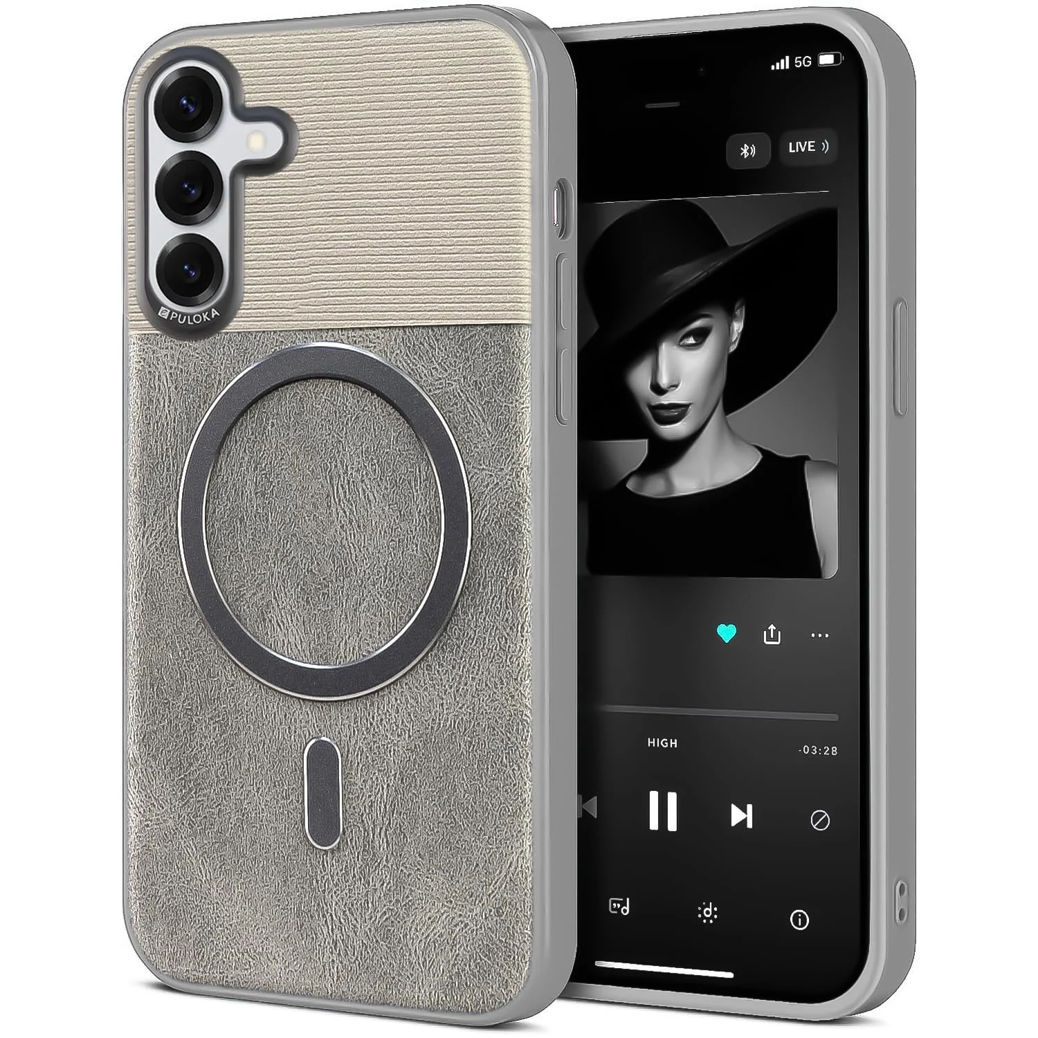 Dl3 Mobilak Premium Leather Magnetic Case for Samsung Galaxy S25 FE Compatible with MagSafe – Shockproof Protective Cover with Full Camera Protection, Slim Luxury Design (Black)