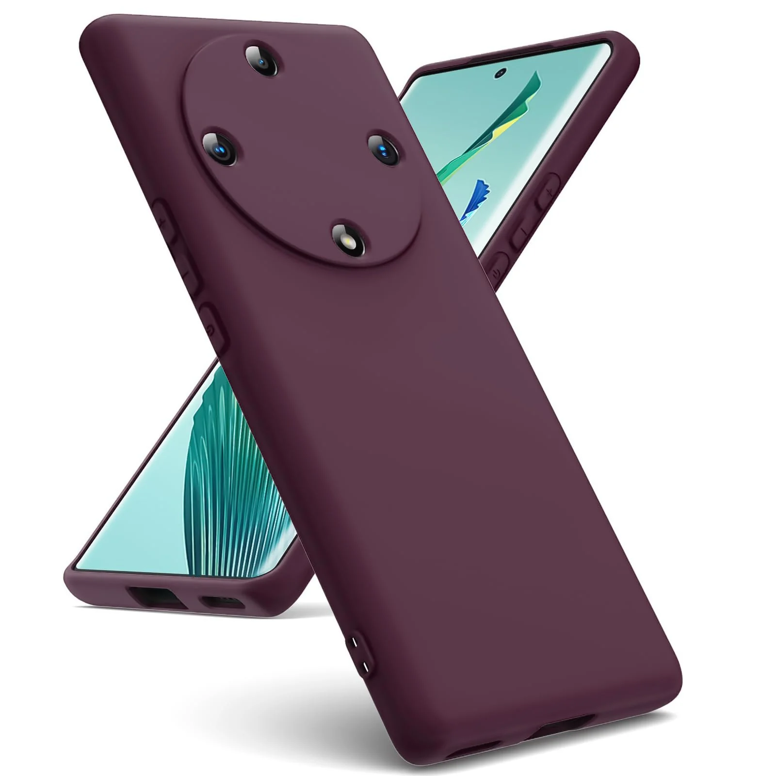 DL3 Mobilak Silicone Protective Case for Honor X9a, Shock-absorbing protection, Scratch-resistant surface, Soft microfiber lining - Wine Red