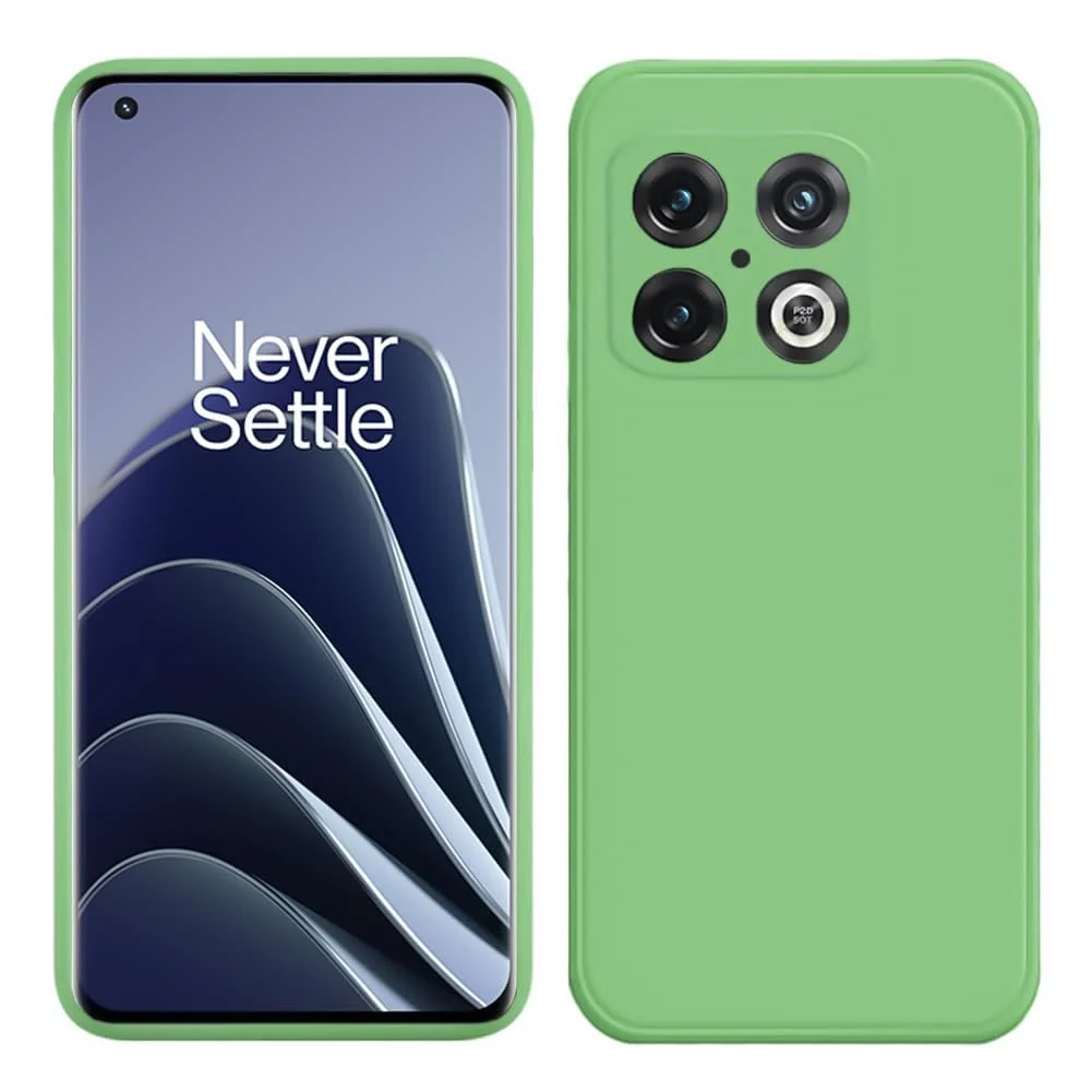 DL3 Mobilak Silicone Protective Case for OnePlus 10 Pro, Shock-absorbing protection, Scratch-resistant surface, Soft microfiber lining - Light Green