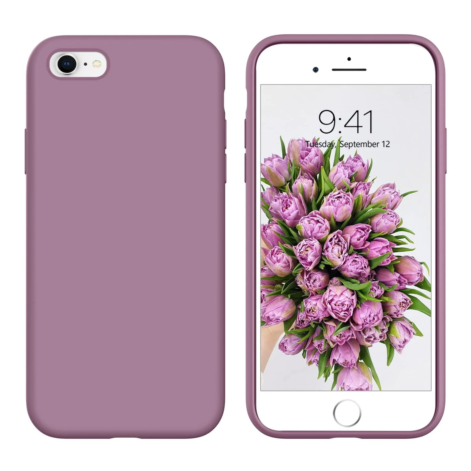 DL3 Mobilak Liquid Silicone Protective Case for iPhone 6 Plus / 6S Plus with Camera Protection and Microfiber Lining - Lilac Purple