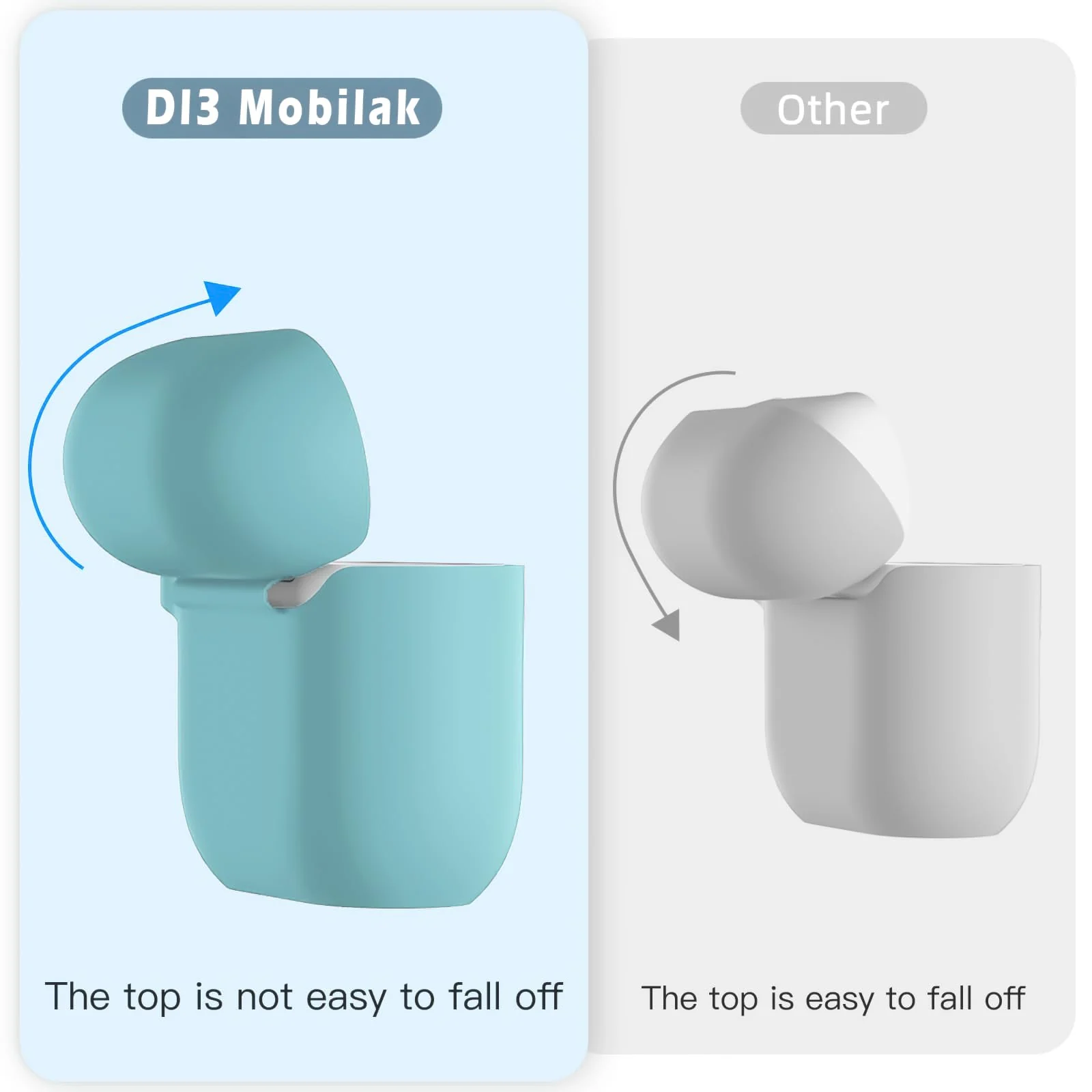 DL3 Mobilak Compatible with AirPods 4 Case (2024), Soft Silicone Full Protective Case Cover with Keychain, For Apple AirPods 4th Generation for Women Men - Turquoise