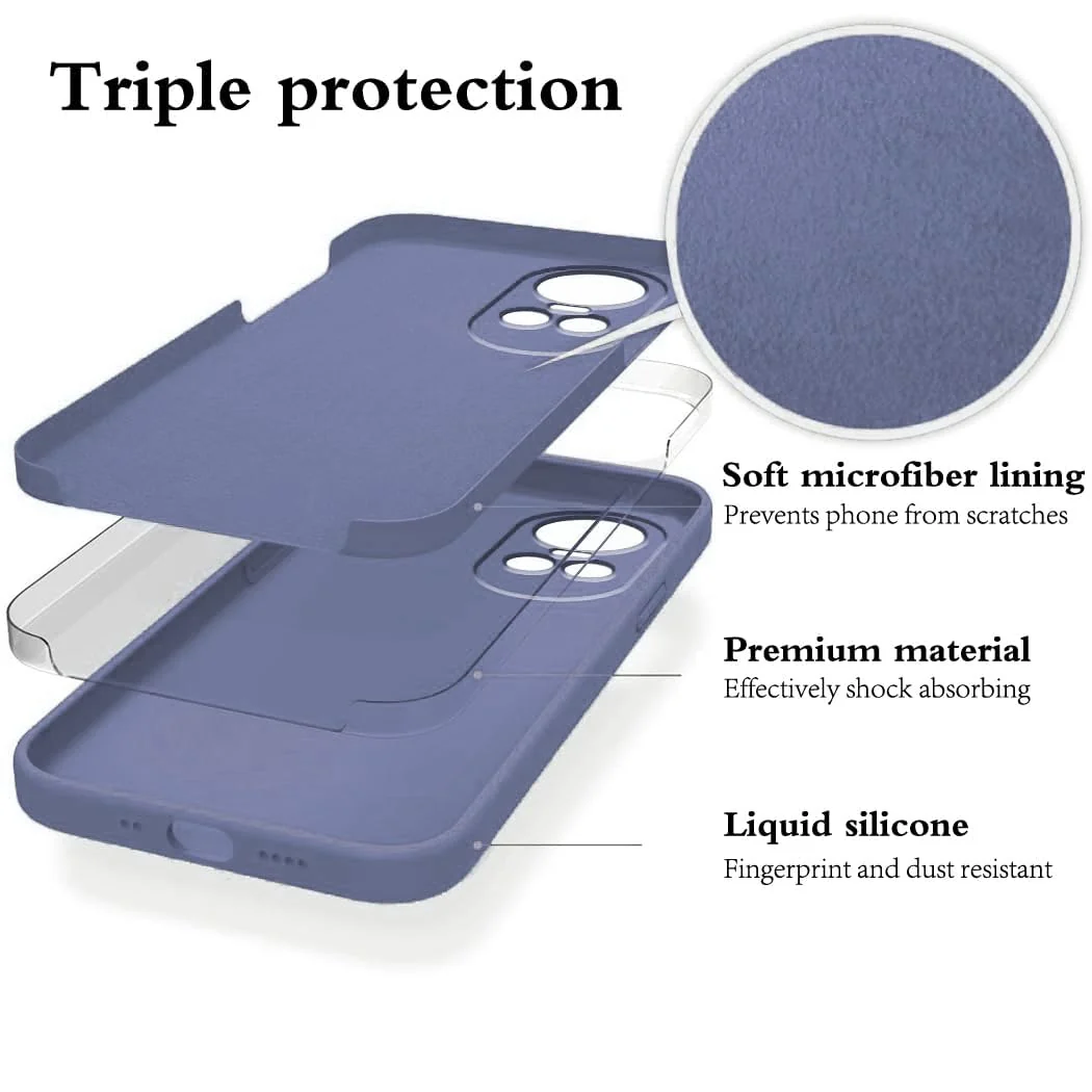 DL3 Mobilak OPPO Reno 10 5G / OPPO Reno 10 Pro 5G Case, Soft Flexible Liquid Silicone Gel Rubber Bumper Cover, Full Body Shockproof Protective Phone Case - Lavender Gray