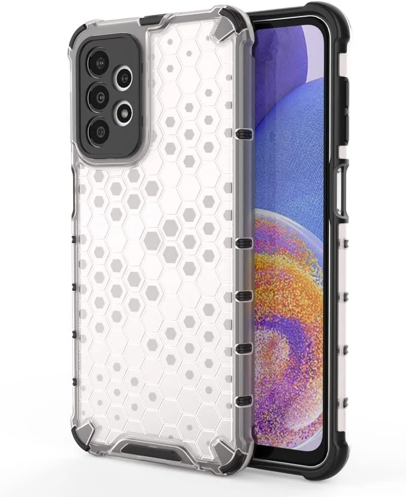 DL3 Mobilak Honeycomb Protective Case for Samsung Galaxy A23 5G / 4G, Shock-absorbing protection, Transparent design, Slim, lightweight profile - Clear
