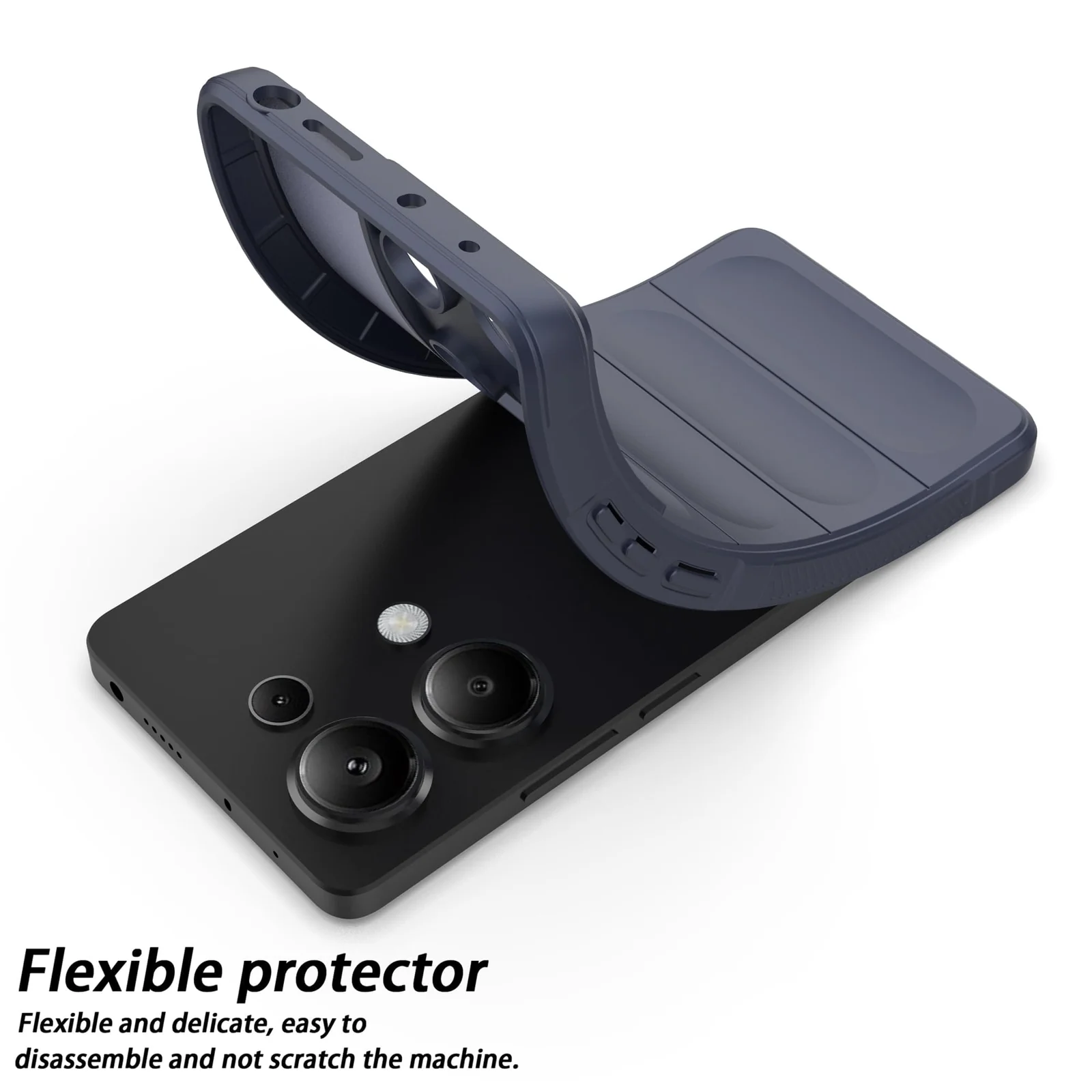 DL3 Mobilak Soft Silicone Protective Case for Xiaomi Redmi Note 13 Pro 4G / Poco M6 Pro 4G with Camera Protection and Shockproof Design - Blue