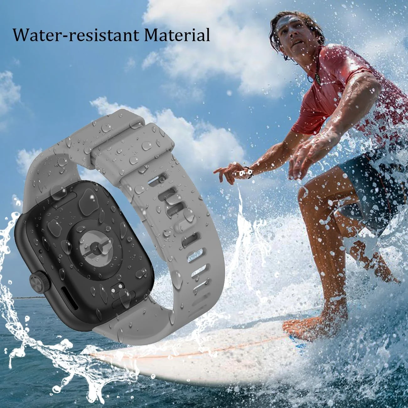 DL3 Mobilak Bracelet Compatible with Xiaomi Redmi Watch 6/5/4 / Xiaomi Smart Band 10 Pro/9 Pro/8 Pro, Soft TPU Replacement Strap Sports, Strap for Men and Women - Gray
