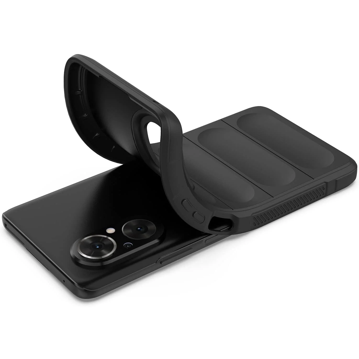DL3 Mobilak Flexible Silicone and TPU Protective Case with Camera Protection for Huawei Nova 9 SE / Honor 50 SE - Black