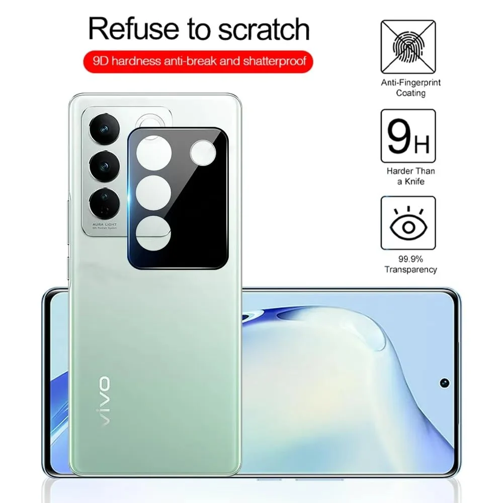 DL3 Mobilak vivo V27e / vivo S16e Camera Protector Tempered Glass Screen Protector HD [Full Coverage][Anti-Scratch] Drop Protection Ultra Clear/Thin Lens Protector Case - Black