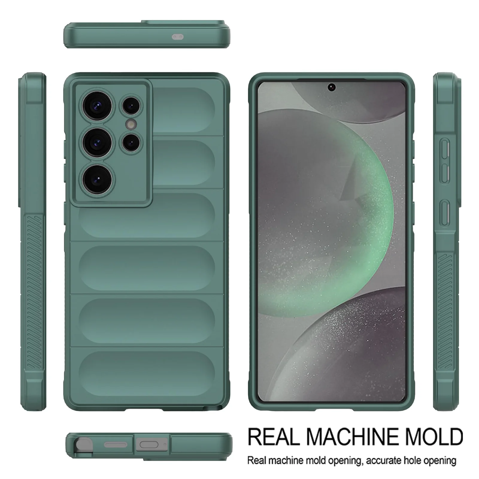 DL3 Mobilak Flexible Silicone and TPU Protective Case with Camera Protection for Samsung Galaxy S25 Ultra - Green