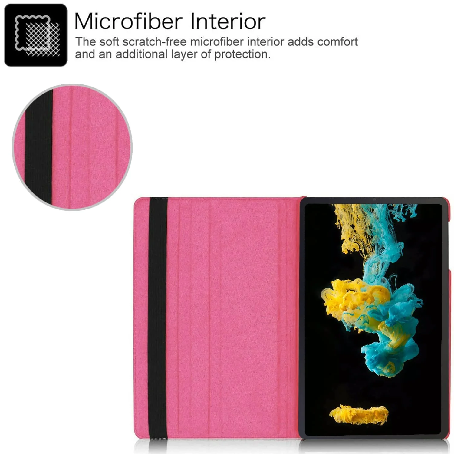 DL3 Mobilak Protective Cover for Samsung Galaxy Tab S6 Lite 2024/2022/2020 10.4 inch Tablet, 360° Rotatable Smart Stand, Leather Folio Flip Cover with Multi-Angle Viewing, Auto Wake Sleep - Pink