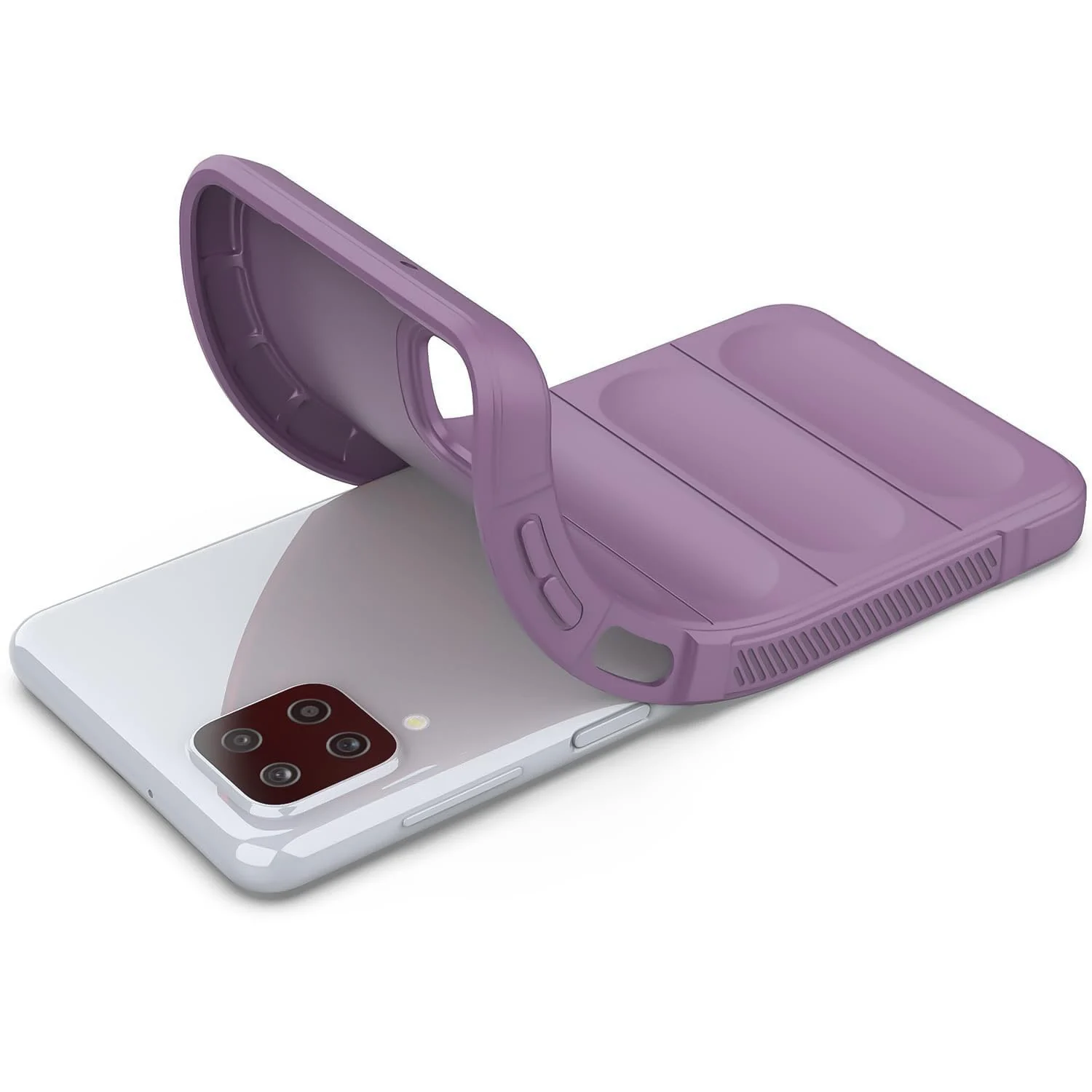 DL3 Mobilak Flexible Silicone and TPU Protective Case with Camera Protection for Samsung Galaxy A12 / M12 - Purple