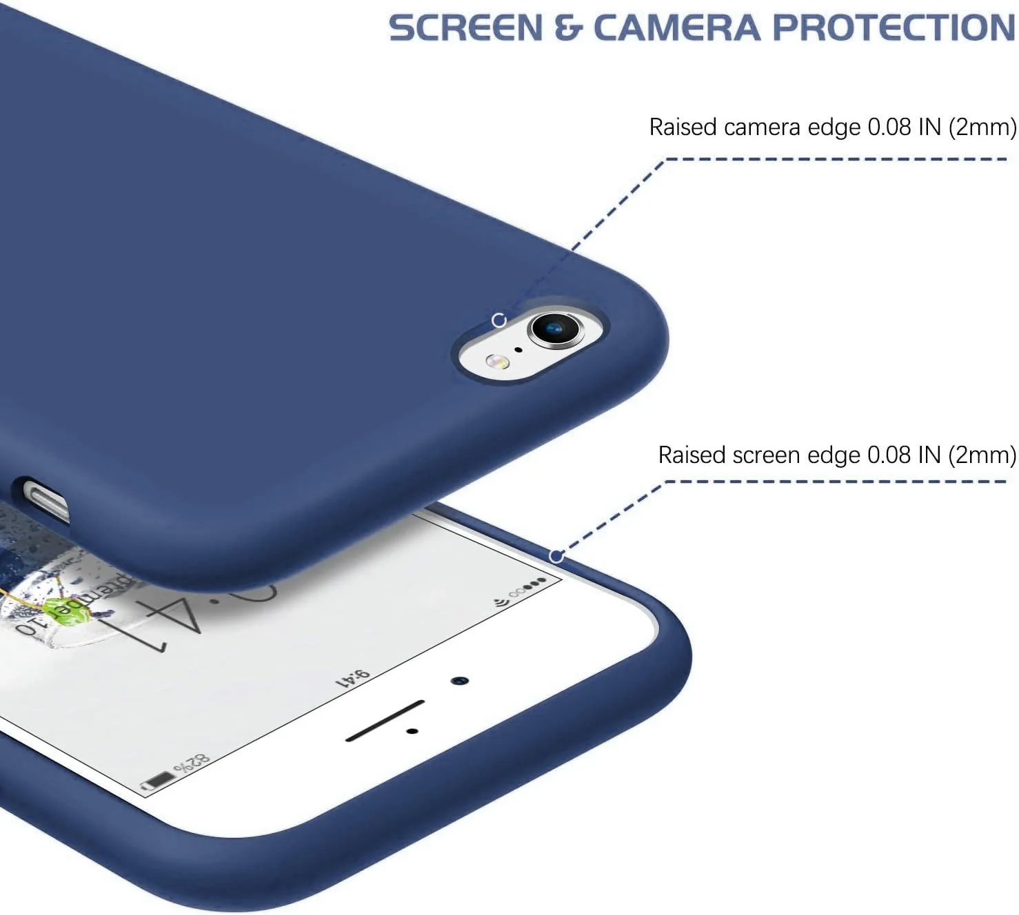 DL3 Mobilak Liquid Silicone Protective Case for iPhone 6 Plus / 6S Plus with Camera Protection and Microfiber Lining - Royal Blue