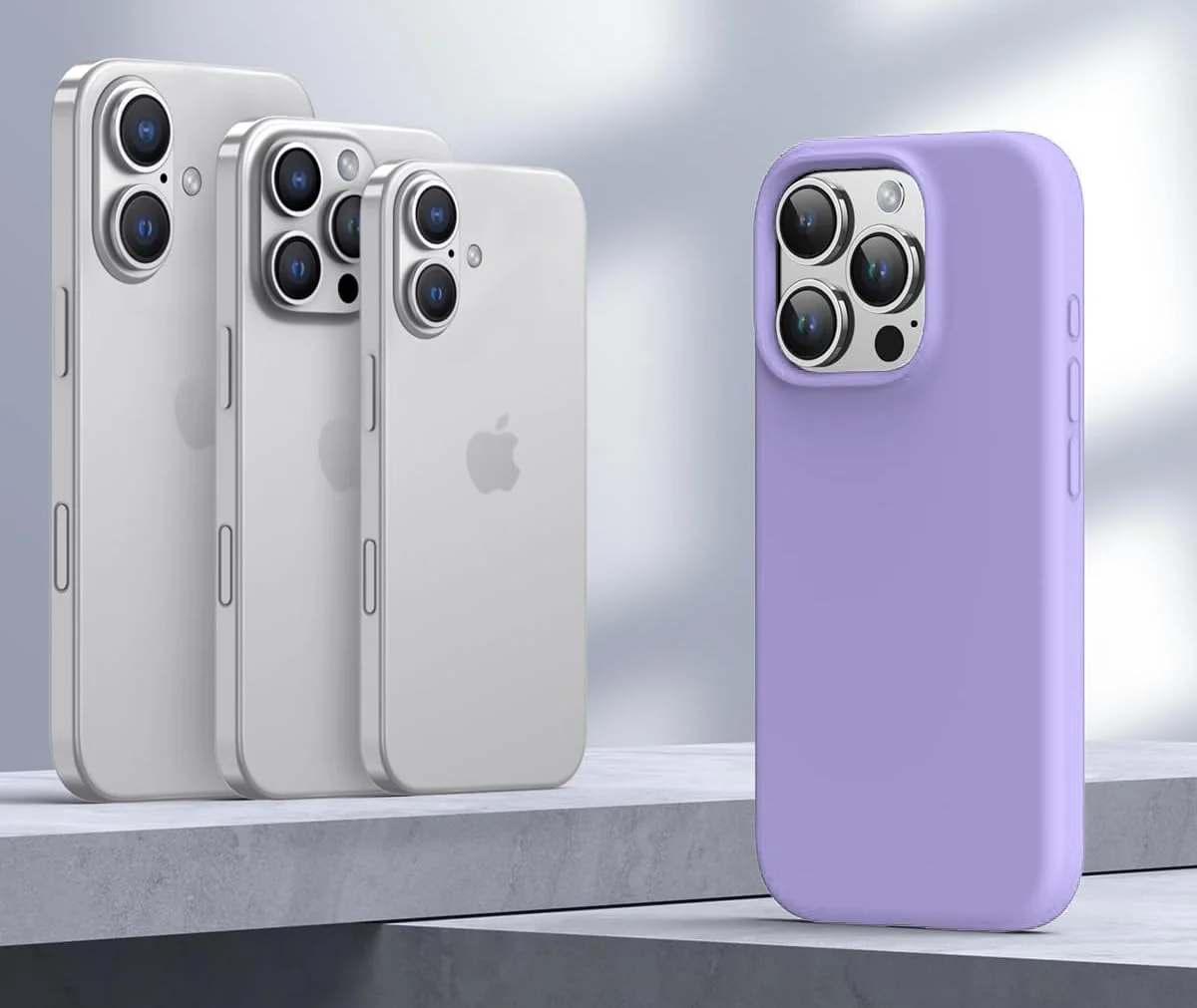 DL3 Mobilak Liquid Silicone Case for iPhone 16 Pro 6.3-inch, Supports wireless charging, Shock-absorbing protection, Scratch-resistant surface - Light Purple