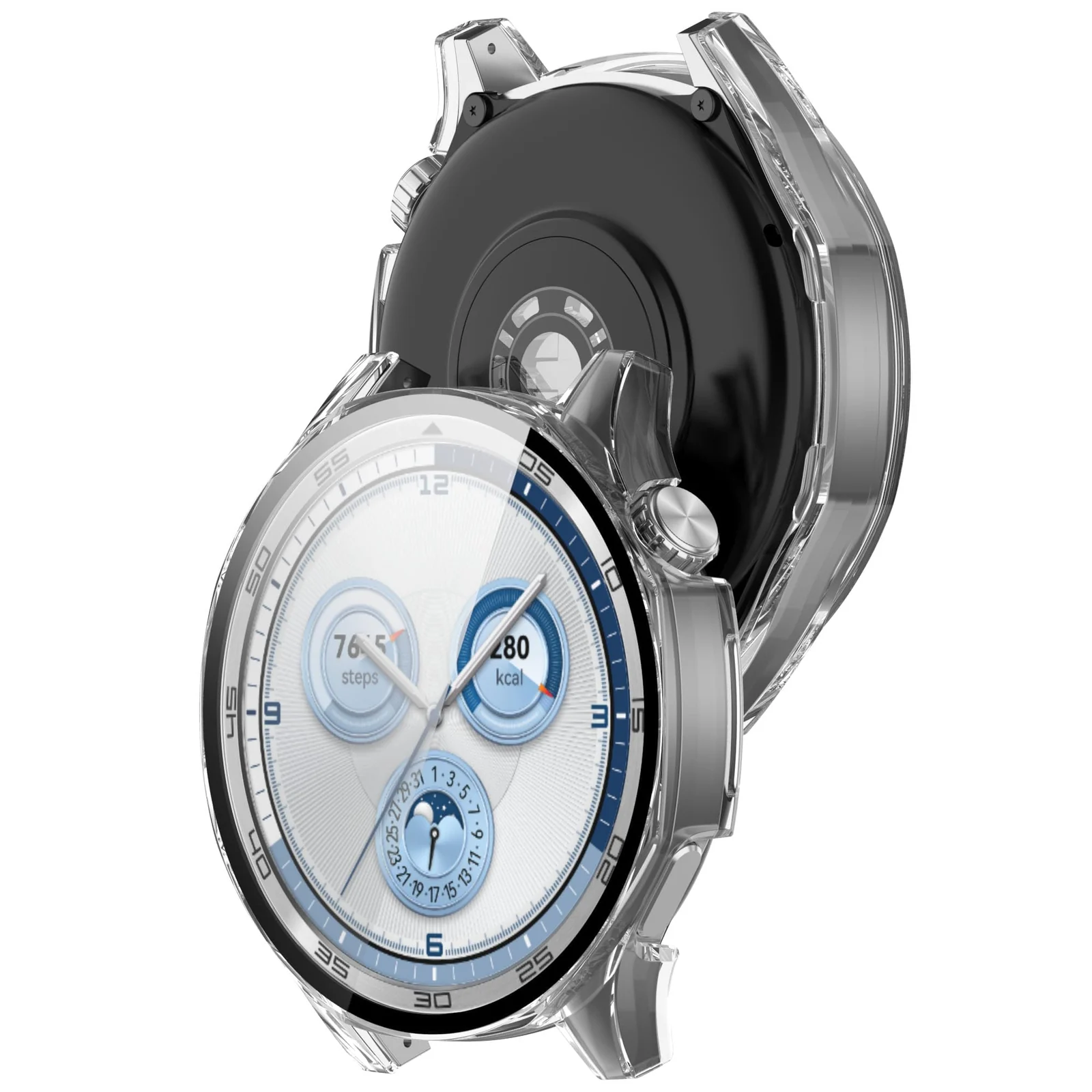 DL3 MOBILAK Full-Coverage Watch Case with Tempered Glass for Huawei Watch GT 4 46 mm, Clear
