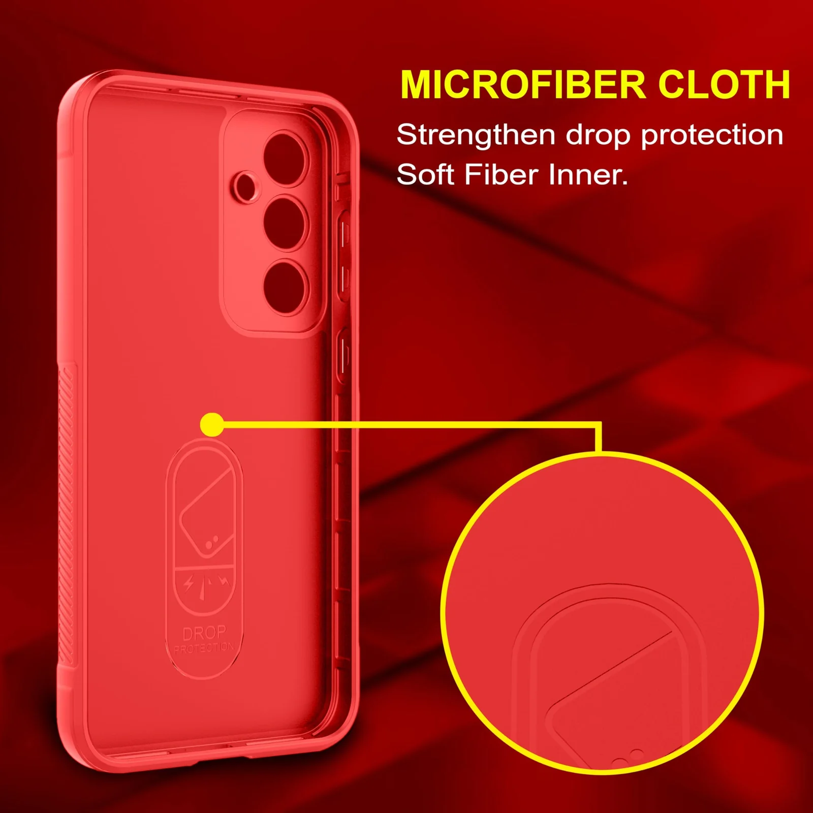 DL3 Mobilak Silicone Case for Samsung Galaxy A15 Heavy Duty Protective [Slim Fit] Shockproof Soft Flexible Protective Design Shock-Absorption TPU Cover With Camera Protection - Red