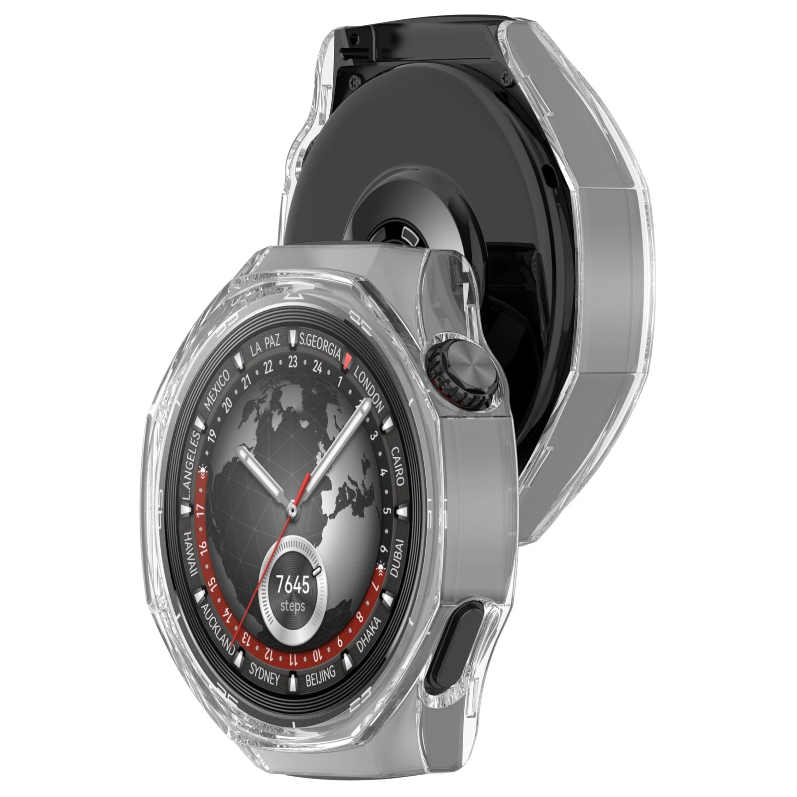 DL3 Mobilak Coverage Case with No Screen Protector Compatible with Huawei Watch GT 5 Pro 46MM, Disscool PC and Real Glass Protective Case Cover Compatible with Huawei Watch GT5 Pro 46MM - Clear