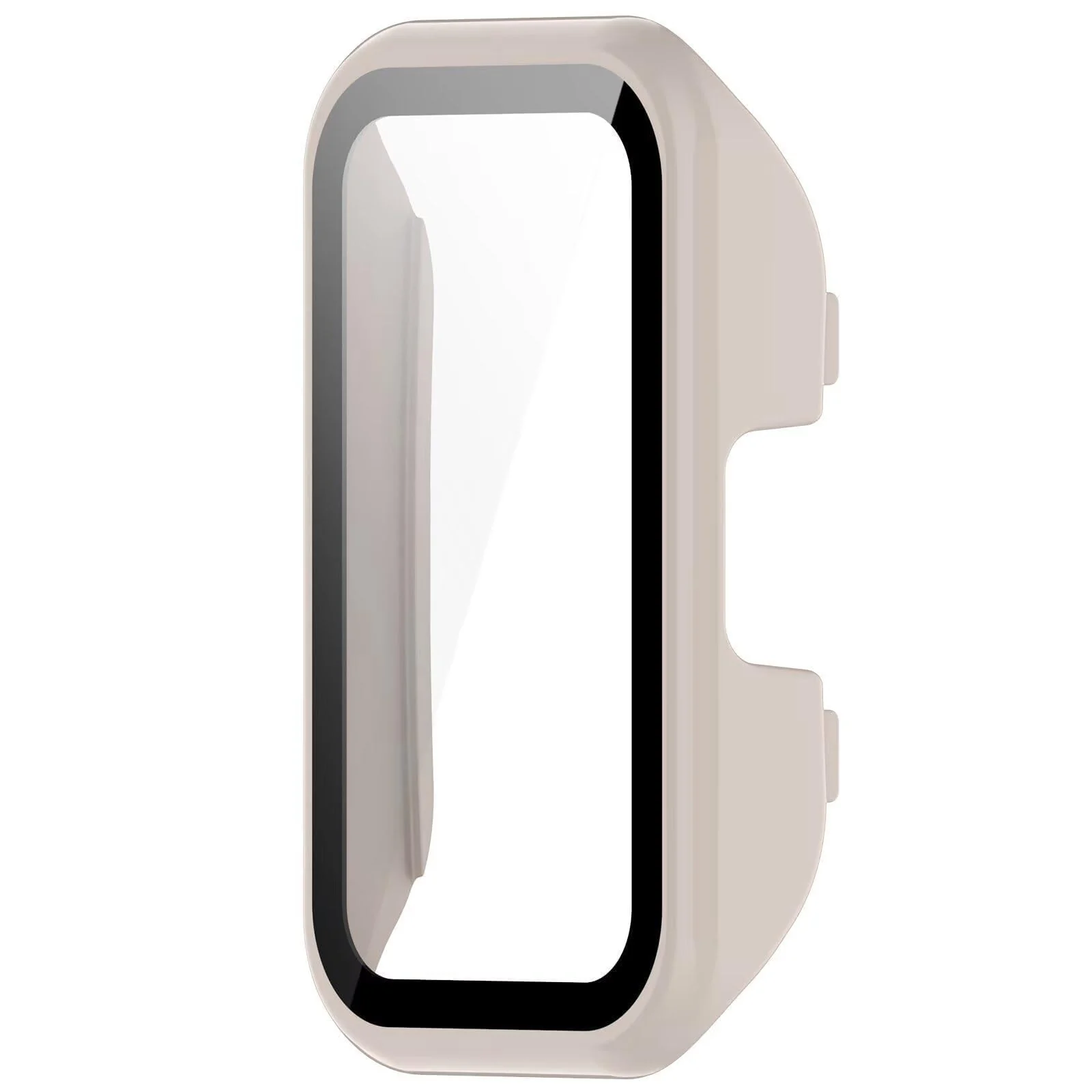 DL3 Mobilak Case with Screen Protector for Huawei Band 10, Bumper Full Coverage Hard PC Overall Protective Cover, Built-in Tempered Glass Film High Sensitivity For Huawei Band 10 - Ivory White