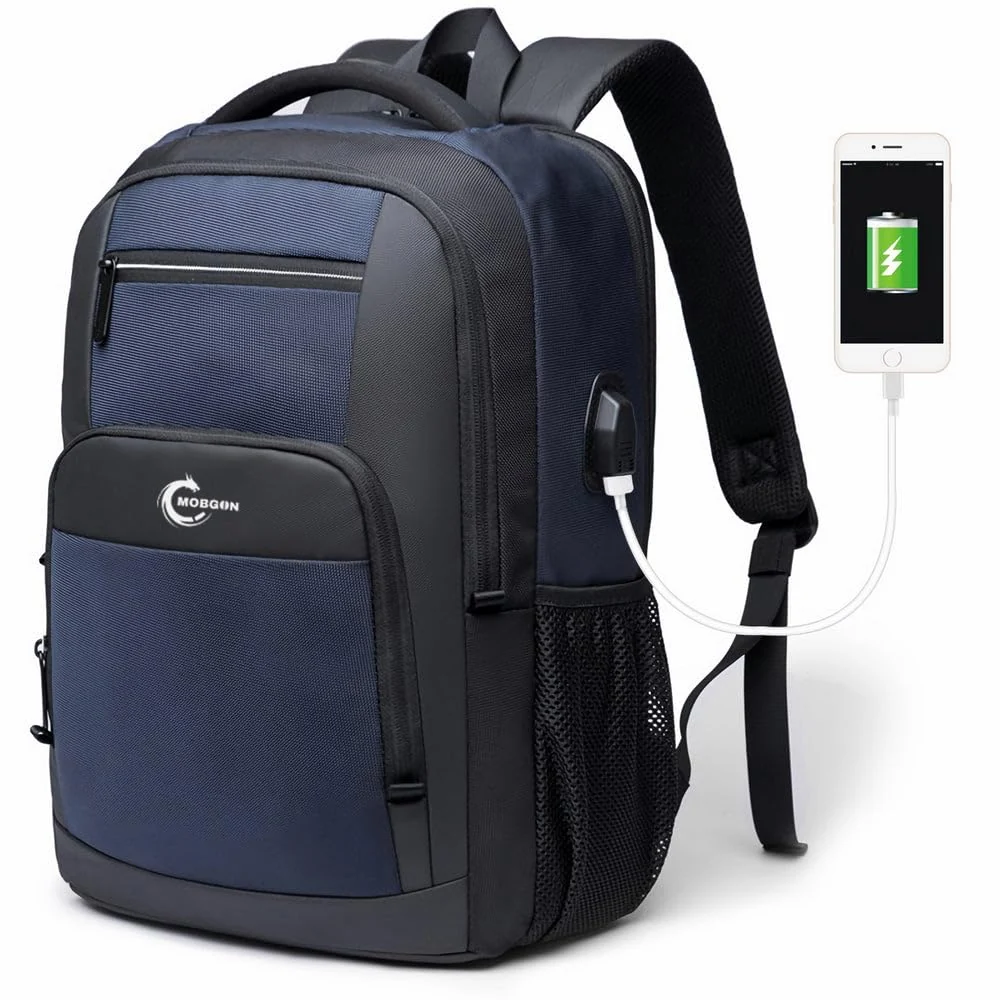 Mobigon Business Laptop Backpack, 15.6 Inch Travel Laptop Bag Rucksack with USB Charging Port, Water-Resistant Bag Daypack for Work College Computer Men Women Backpack