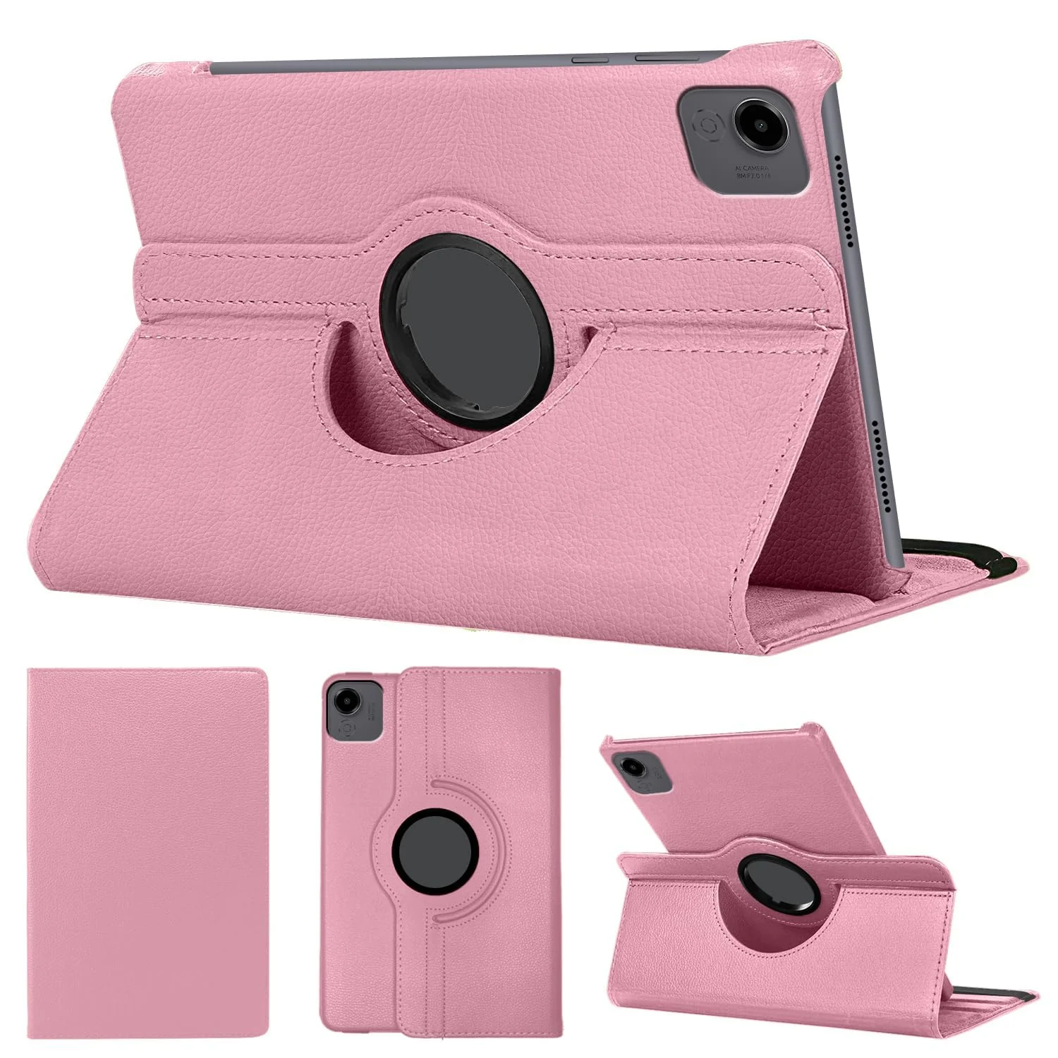 DL3 Mobilak Protective Cover for Honor Pad X9a 11.5 inch, 360° Rotatable Smart Stand, Leather Folio Flip Cover with Multi-Angle Viewing, Auto Wake Sleep - Pink