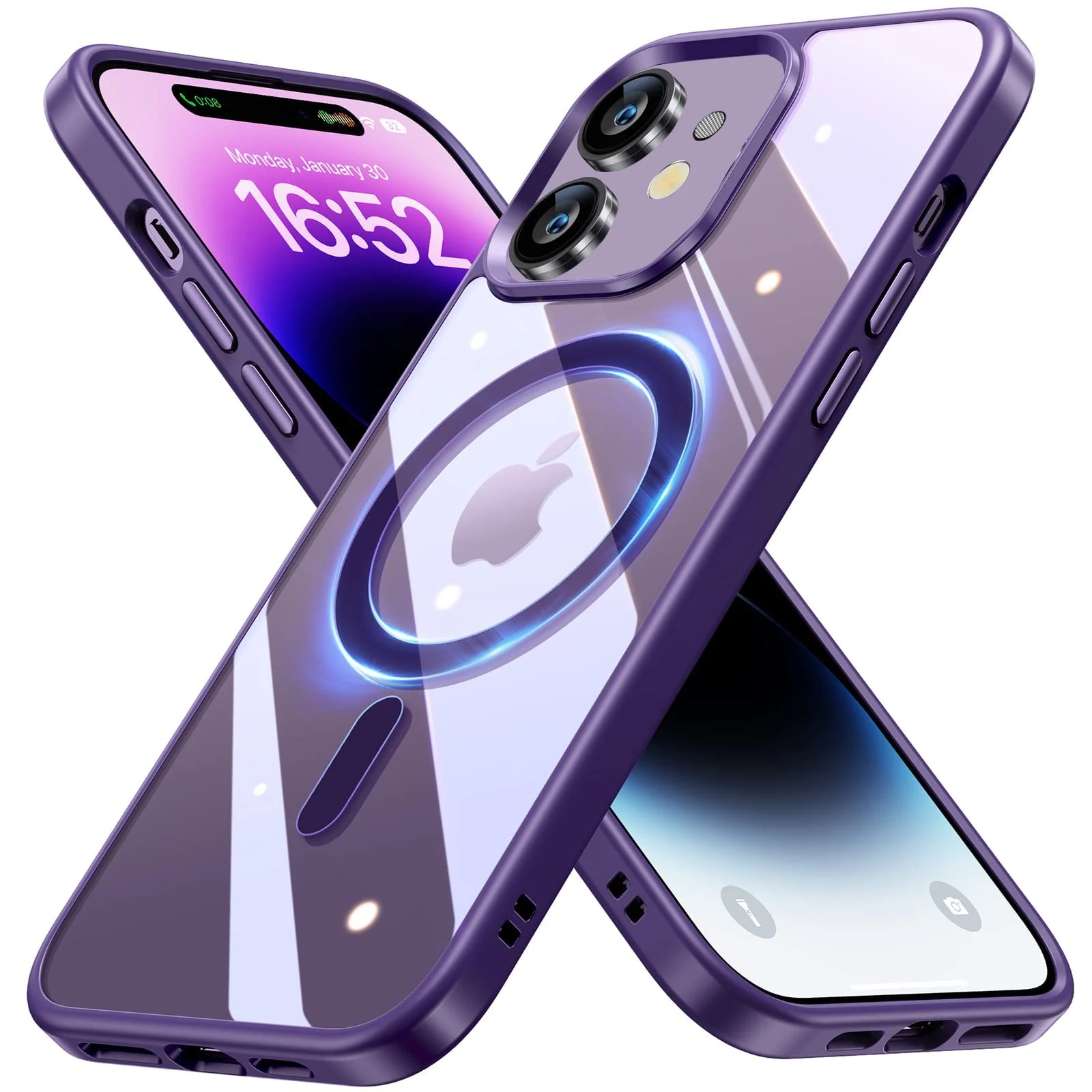 DL3 Mobilak Clear MagSafe-Compatible TPU Case for iPhone 11 (6.1 Inch) - Deep Purple