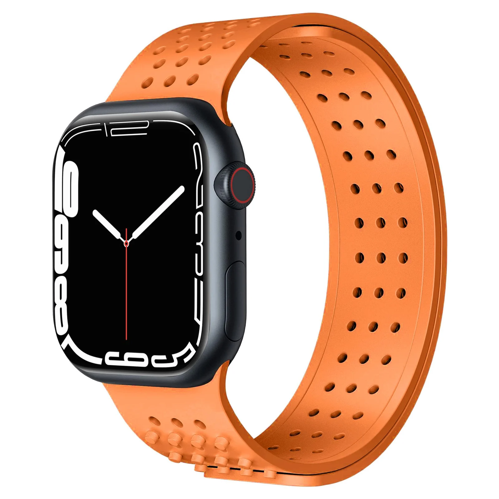 DL3 Mobilak Soft Silicone Band For Apple Watch Ultra Bands 49mm 45mm 44mm 42mm, Sport Replacement Wristband No Clasps for iWatch Series 8 ultra 7 6 5 4 SE 3 2 Women Men, Waterproof Strap - Orange