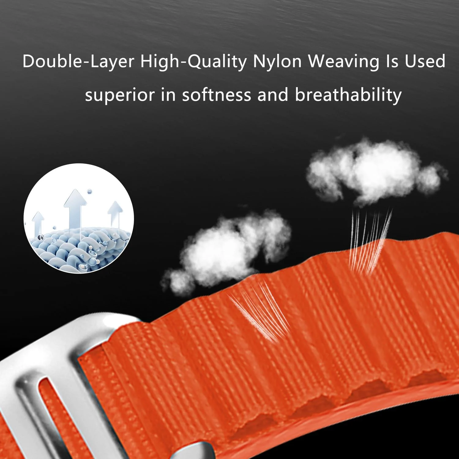 DL3 Mobilak Nylon Strap for Xiaomi Mi Band 9/Mi Band 8/Smart Band 8/Smart Band 9, Nylon Titanium G Hook Band, Upgraded Nylon Watch Band, Adjustable Replacement Strap for Xiaomi Band 8 | 9 - Orange