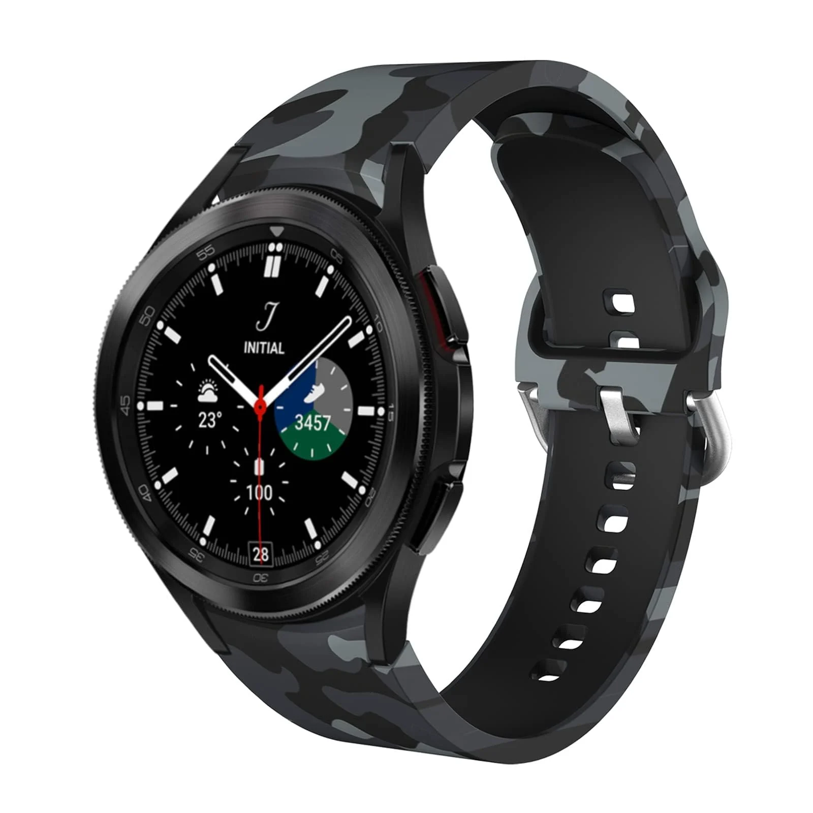 DL3 Mobilak No Gap Bands Compatible with Samsung Galaxy Watch 7 5 4 6 Band 44mm 40mm/Watch 5 Pro 45mm/Galaxy Watch 4 Classic 46mm 42mm Strap,20mm Quick Release Sport Replacement Bands for Women Men - Camouflage Grey
