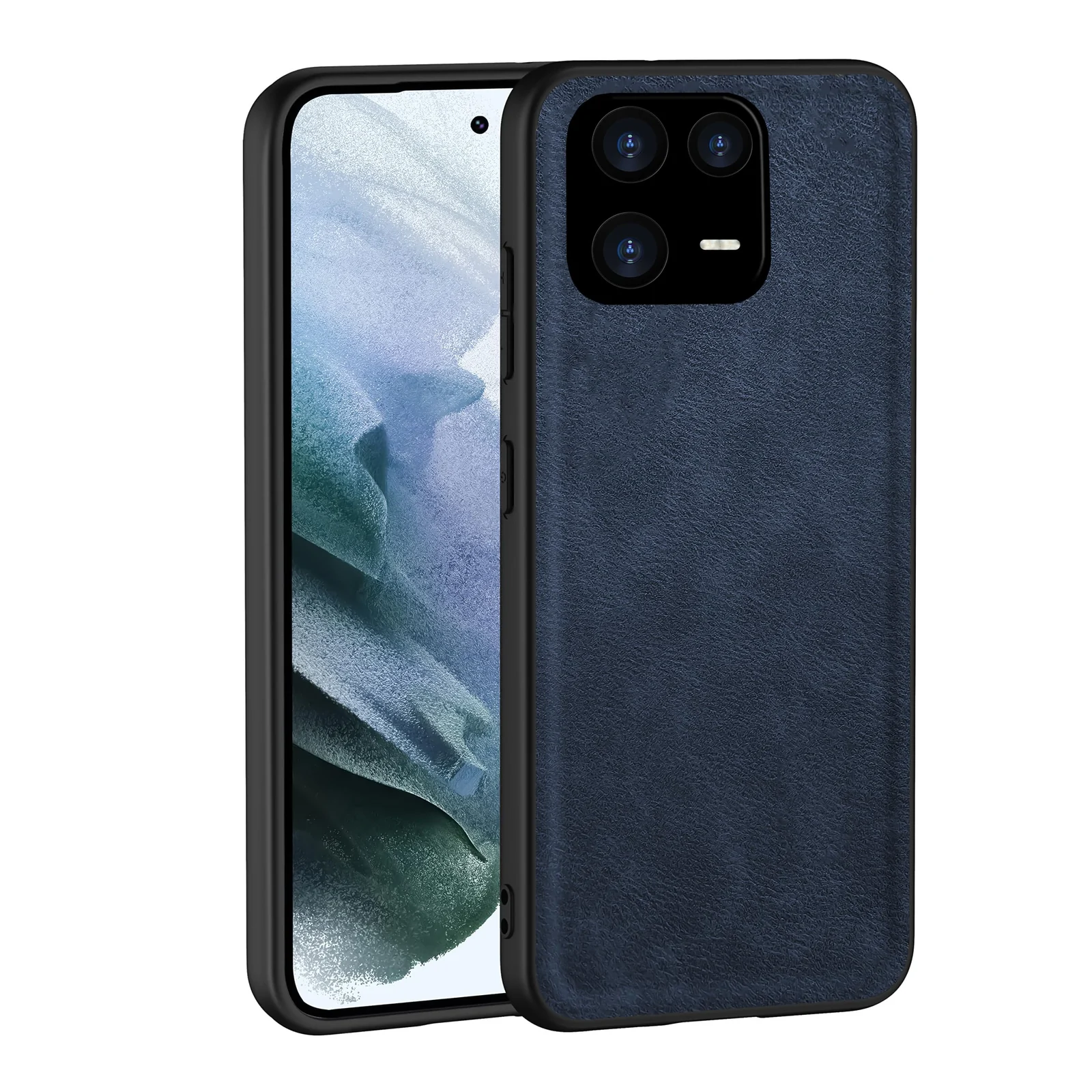 Dl3 Mobilak Case for Xiaomi 13 Leather Case,Anti-Drop, Anti-Shock, Non-Slip Texture,Simple Cell Phong Cover (Blue)