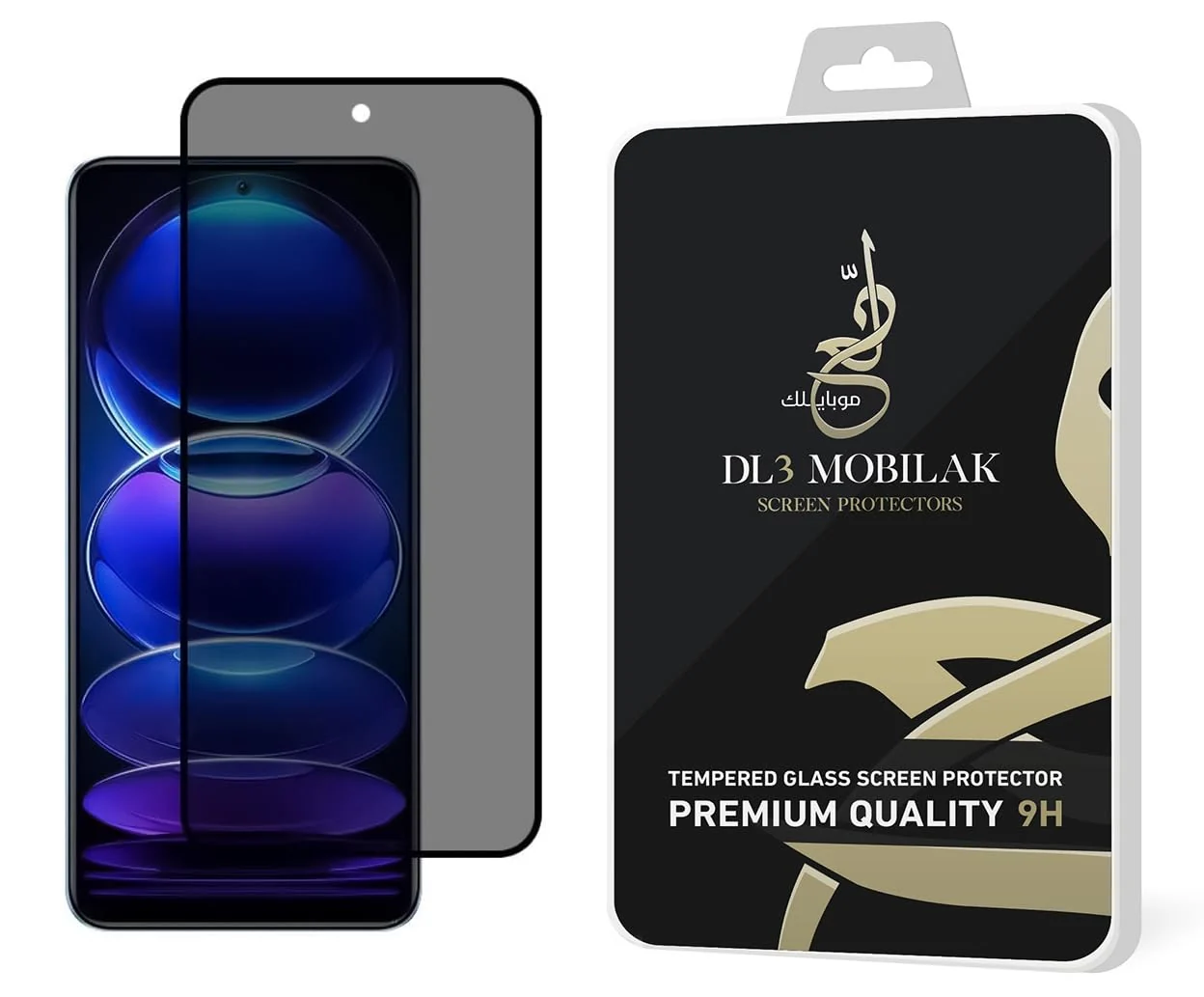DL3 Mobilak Privacy Full Glass Screen Protector For Samsung Galaxy A54 - Black