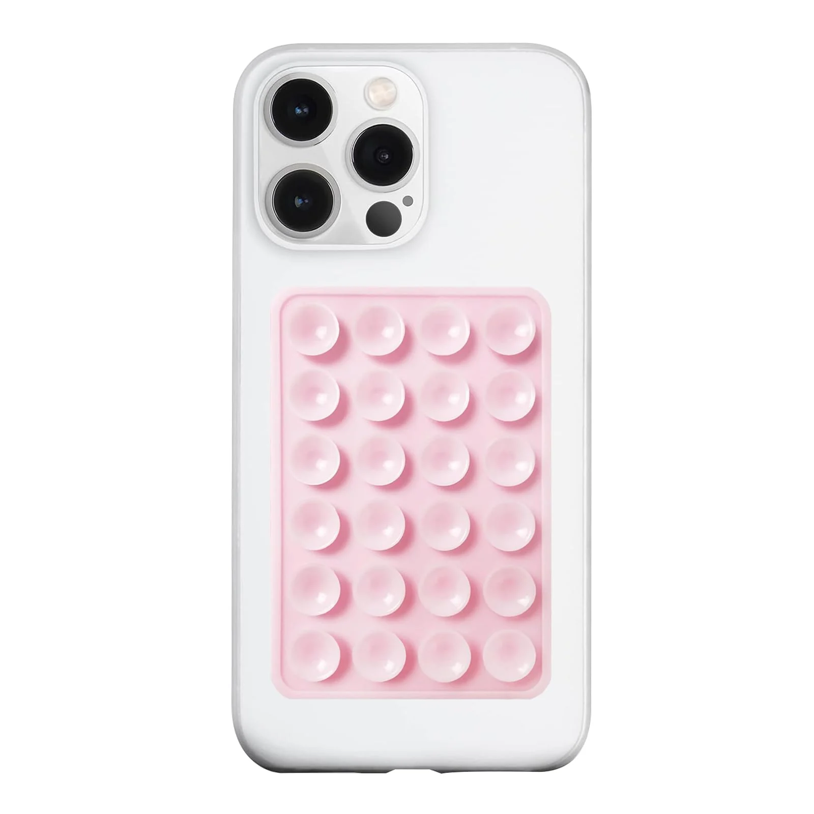 DL3 MOBILAK Silicone Suction Phone Case Mount, Sillicon Adhesive Phone Accessory for iPhone and Android, Hands-Free Fidget Toy Mirror Shower Phone Strong Grip Holder, Videos and Selfies - Pink