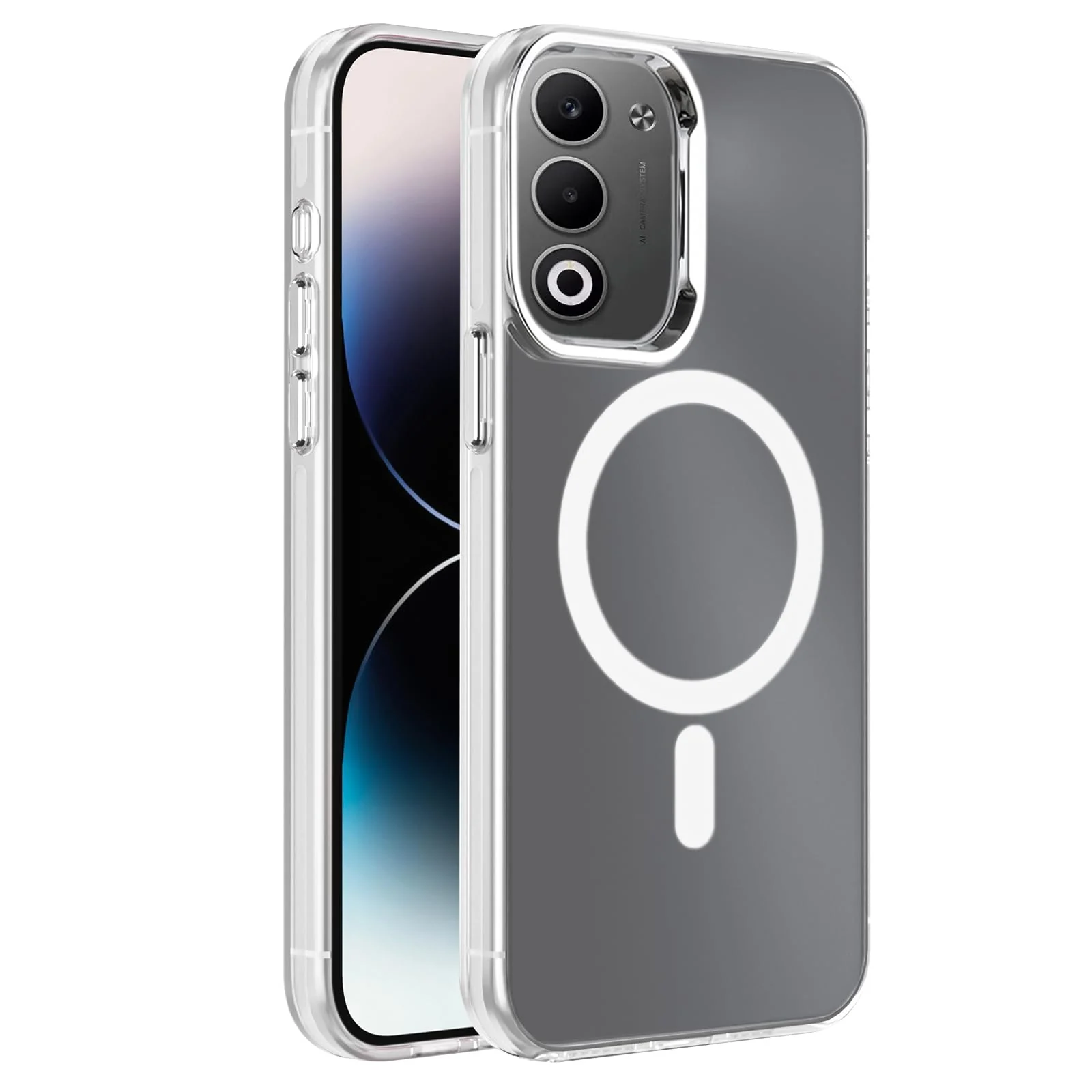 Dl3 Mobilak Case For Oppo A5 4G Case Crystal Clear [Not Compatible with MagSafe] Soft TPU Gel Case Flexible Silicone Anti-Scratch Transparent TPU Cover - White