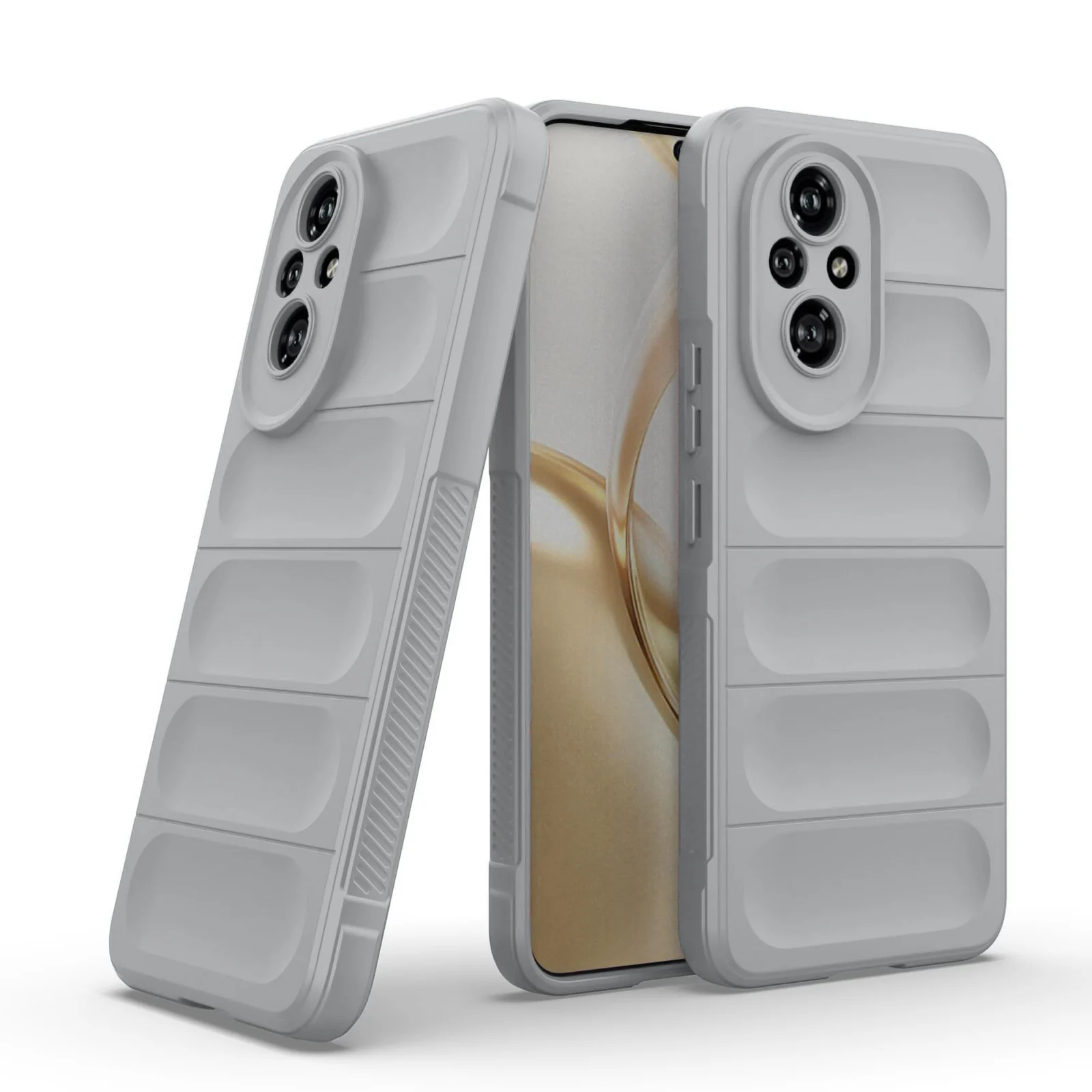 DL3 Mobilak Silicone Case for Honor 200 Pro 5G Heavy Duty Protective [Slim Fit] Shockproof Soft Flexible Protective Design Shock-Absorption TPU Cover With Camera Protection - Gray