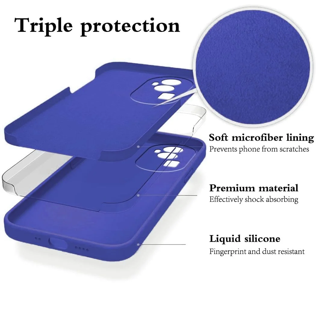 DL3 Mobilak Liquid Silicone Protective Case with Soft Microfiber Lining with Full Camera Protection for OPPO Reno 10 Pro+ Plus 5G - Light Blue