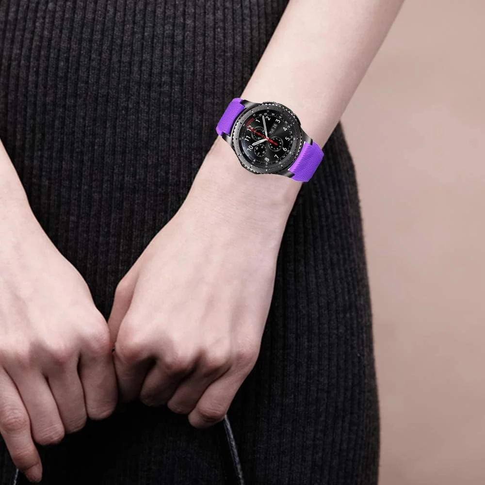 DL3 Mobilak Silicone Sport Band 22MM Xiaomi Redmi Watch 5 Active/5 Lite/Samsung Galaxy Watch 46mm/Watch 3 45mm/Gear S3/Huawei watch (GT6 GT5 GT4 GT3 GT2 GT 46MM)/GT2E/GT5 Pro/GT 6 Pro/Amazfit GTR 3/4 - A.Purple