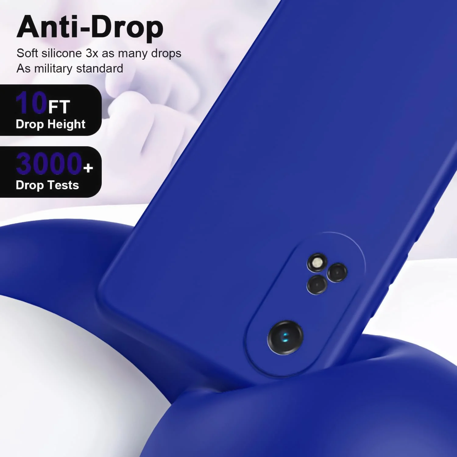 DL3 Mobilak Silicone Protective Case for OPPO Reno 8T 4G (Not 5G), Shock-absorbing protection, Scratch-resistant surface, Soft microfiber lining - Pepsi