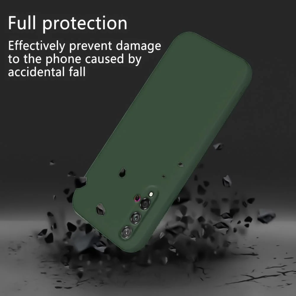 DL3 Mobilak Liquid Silicone Case for Huawei nova 5T, Shock-absorbing protection, Scratch-resistant surface, Soft microfiber lining - Green