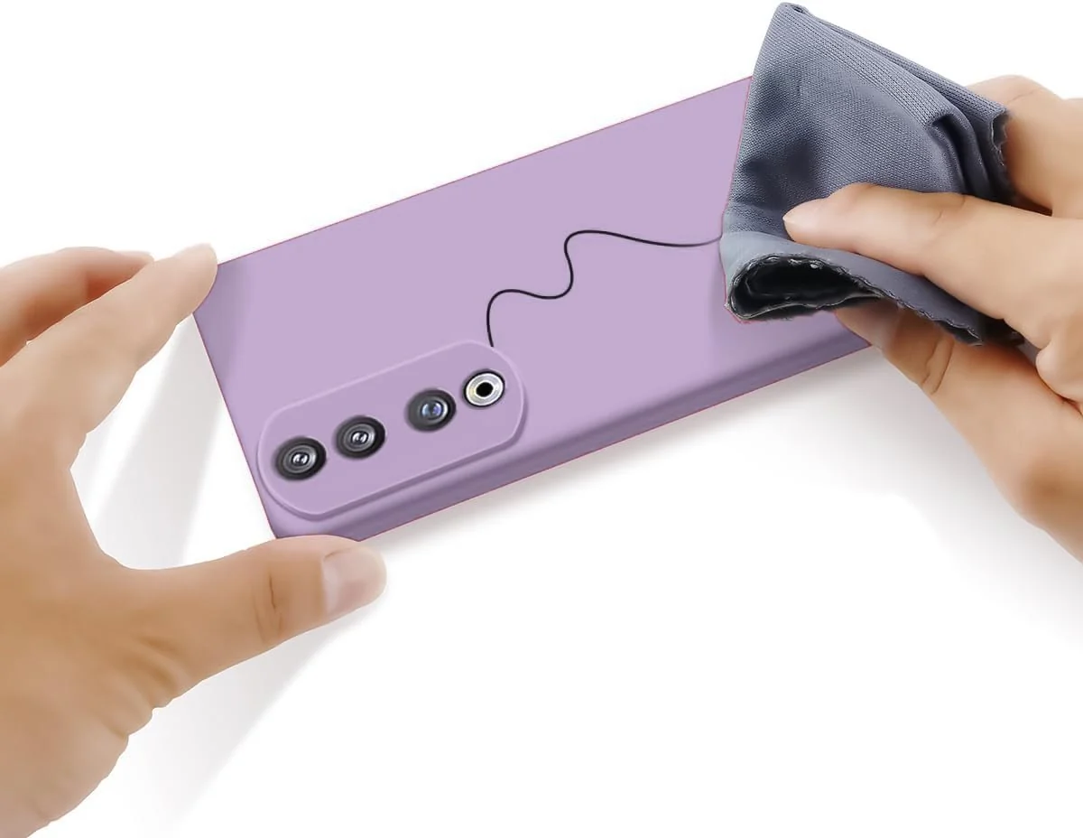 DL3 Mobilak Soft Silicone Protective Case for Honor 90 with Microfiber Lining and Shockproof Design - Lavender