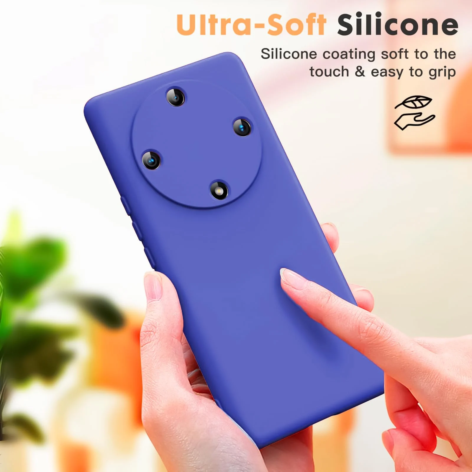 DL3 Mobilak Soft Silicone Protective Case for Honor X9a with Microfiber Lining and Shockproof Design - Light Blue
