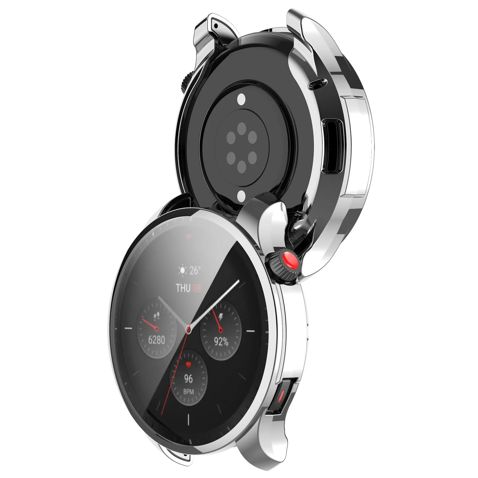 DL3 Mobilak Case Compatible with Amazfit GTR 4 / GTR4 Pro Case Watch Soft TPU Shockproof Cover Slim Guard Thin Bumper Shell Protector - Silver