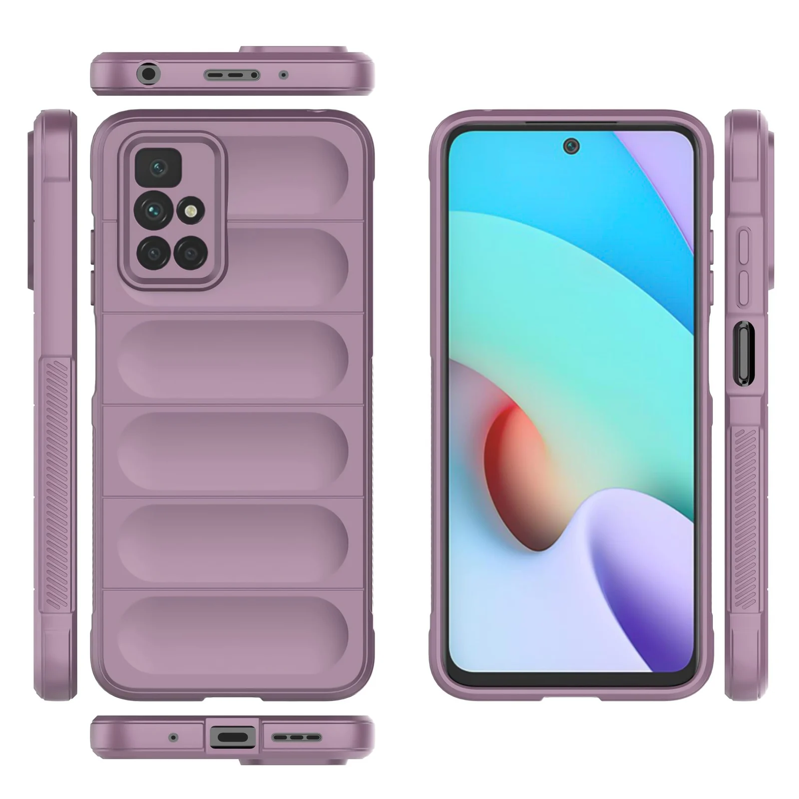 DL3 Mobilak Flexible Silicone and TPU Protective Case with Camera Protection for Xiaomi Redmi 10 4G / Redmi 10 2022 - Purple
