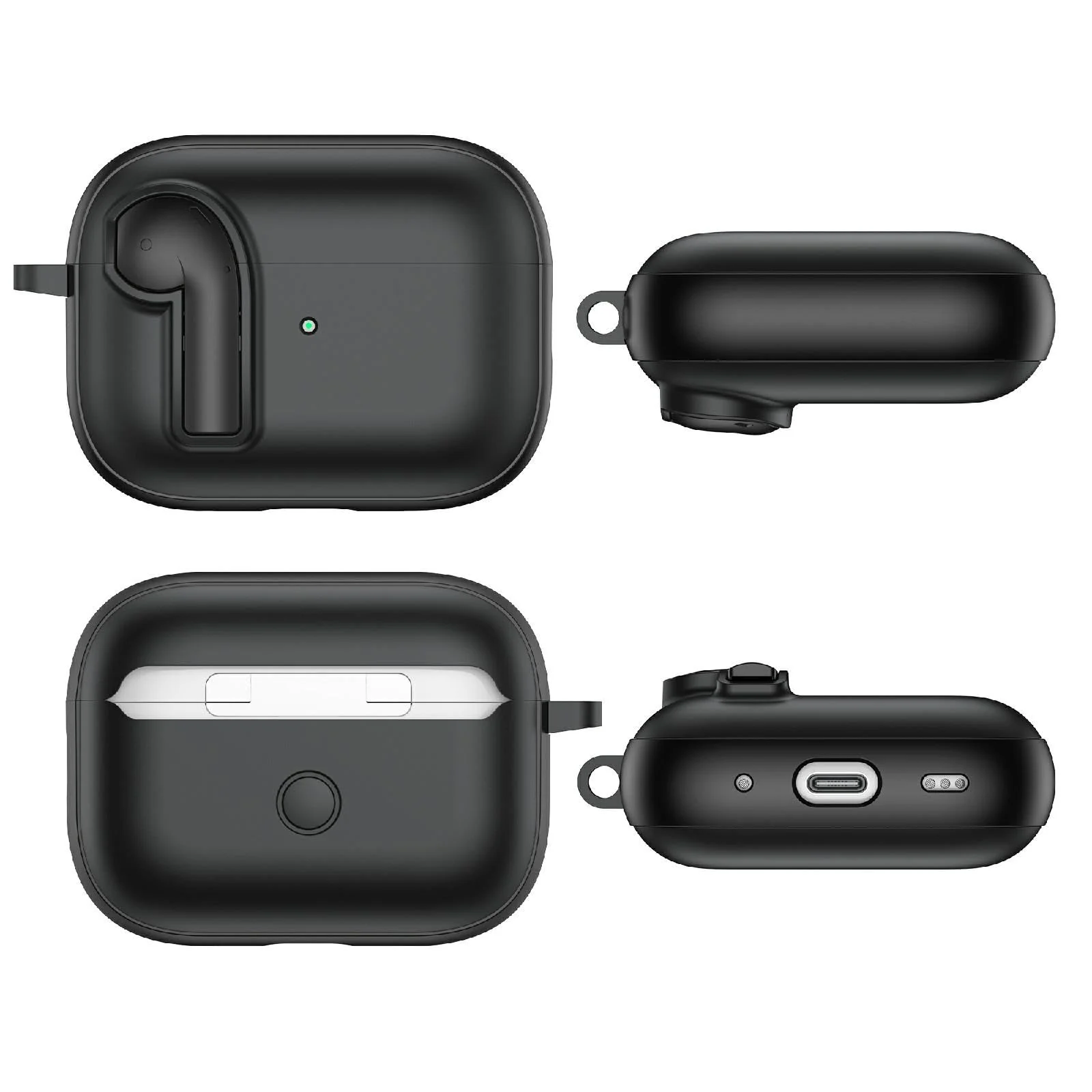 DL3 Mobilak Compatible with AirPods Pro 2/1 Gen Case with Lock, Funny Cute Case Cover, Shockproof Protective Cover for Airpod Pro 2nd/1st Generation (2019/2022/2023) with Keychain - Black Green