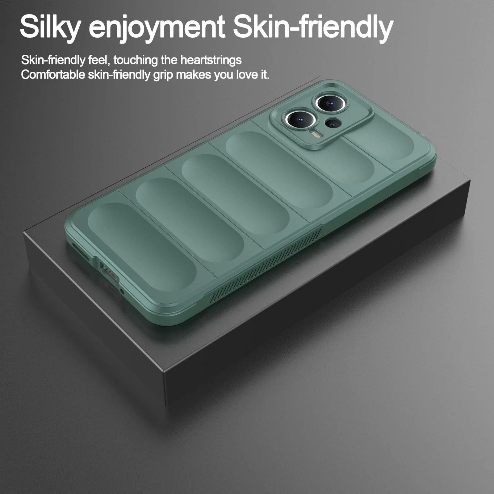 DL3 Mobilak Soft Silicone Protective Case for Xiaomi Redmi Note 12 5G / Poco X5 5G with Camera Protection and Shockproof Design - Green