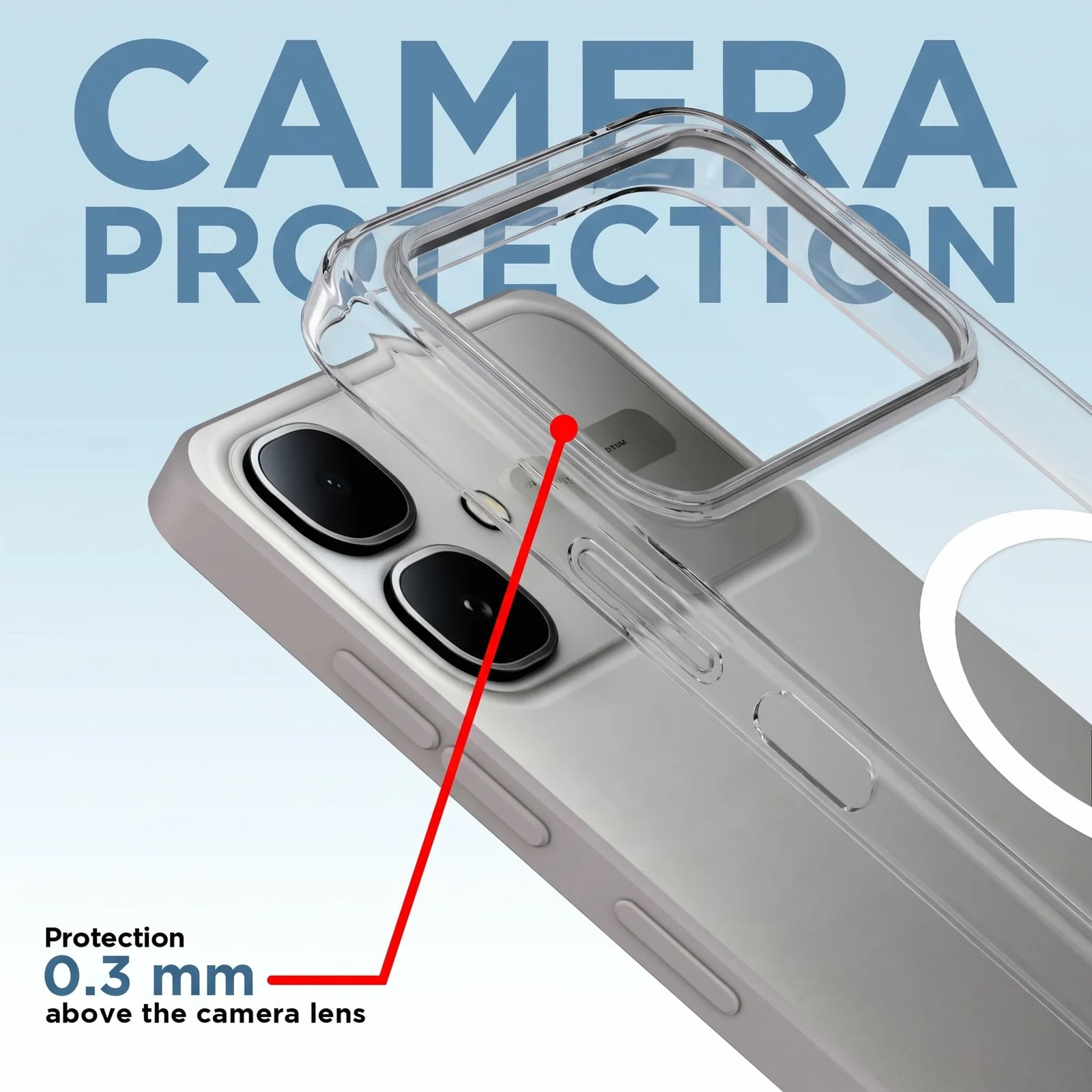 MOBIGON Slim Magnetic MagSafe-Compatible Phone Case for Infinix Smart 20, Clear