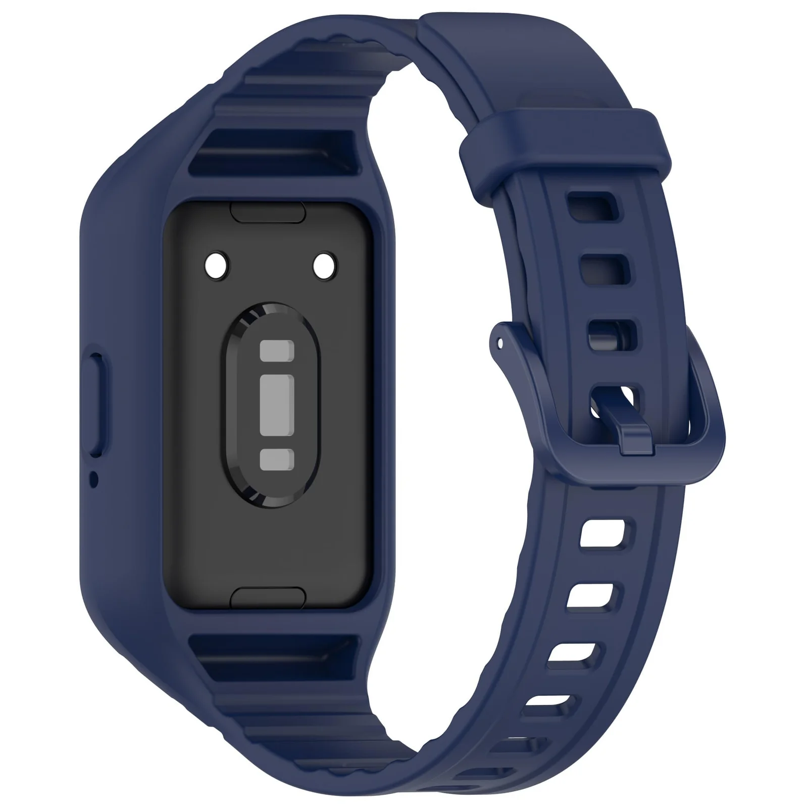DL3 Mobilak Strap Compatible with Samsung Galaxy Fit 3 SM-R390, Silicone Sport Band Replacement Watchband with Bumper Case for Samsung Galaxy Fit 3, Adjustable Wristband - Dark Blue