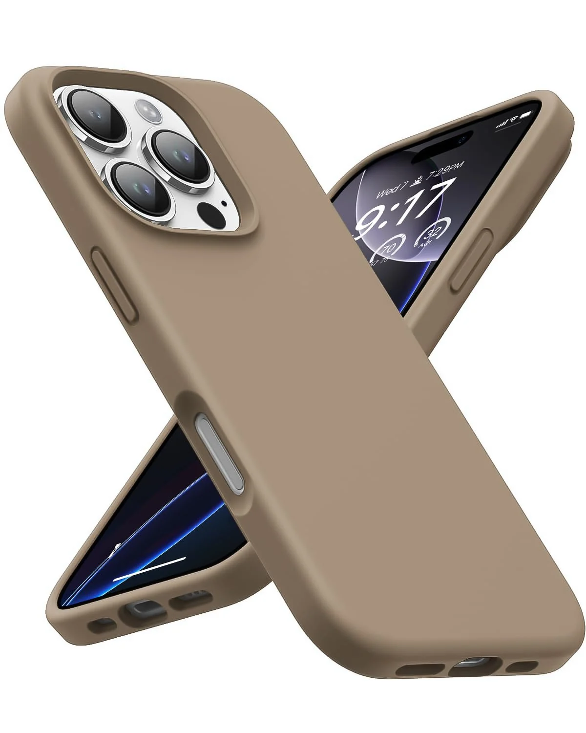 DL3 Mobilak Liquid Silicone Protective Case for iPhone 16 Pro with Microfiber Lining and Shockproof Design - Desert 2