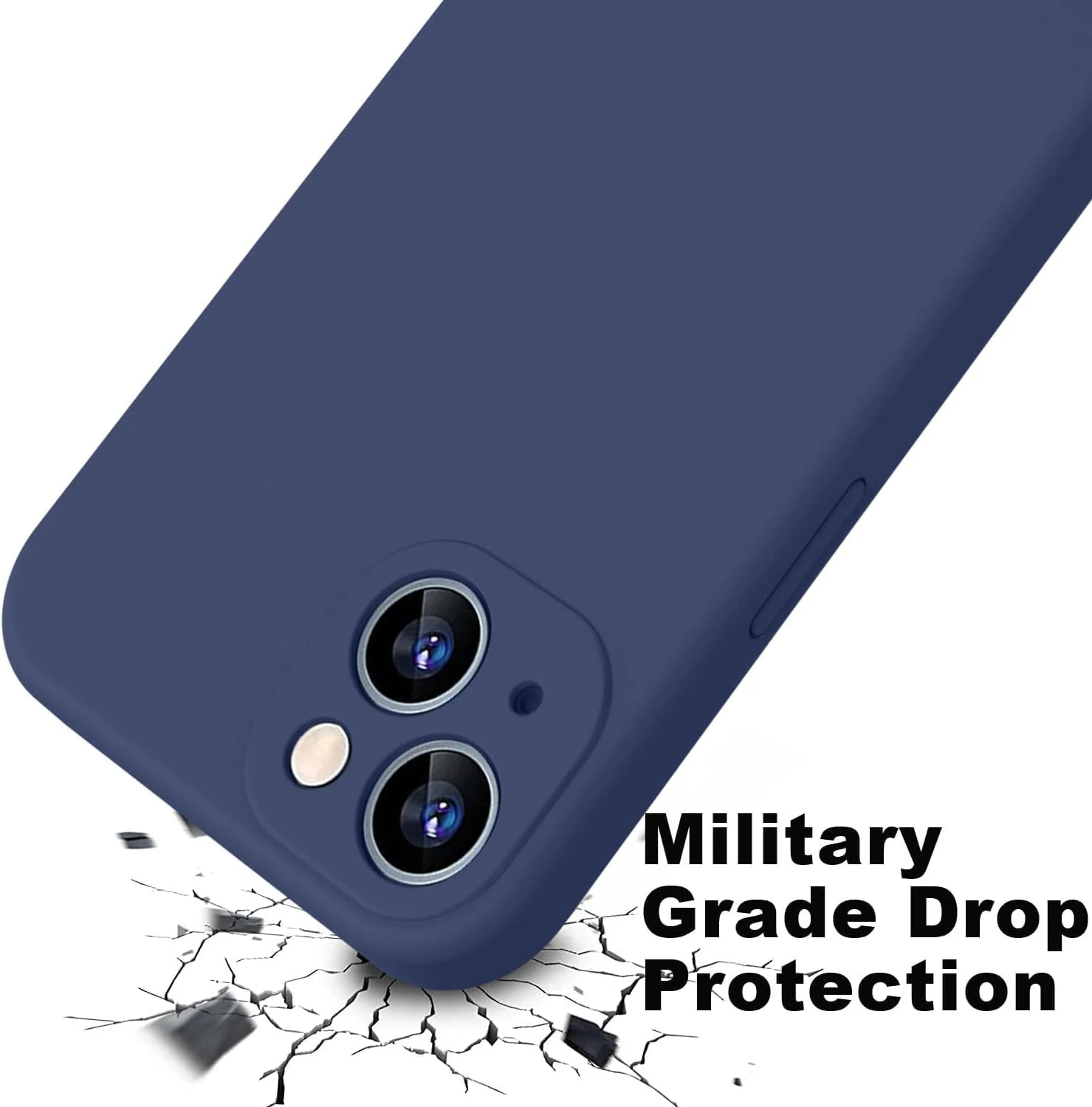 DL3 Mobilak Liquid Silicone Protective Case for iPhone 13 (6.1 Inch) with Camera Protection and Microfiber Lining - Blue